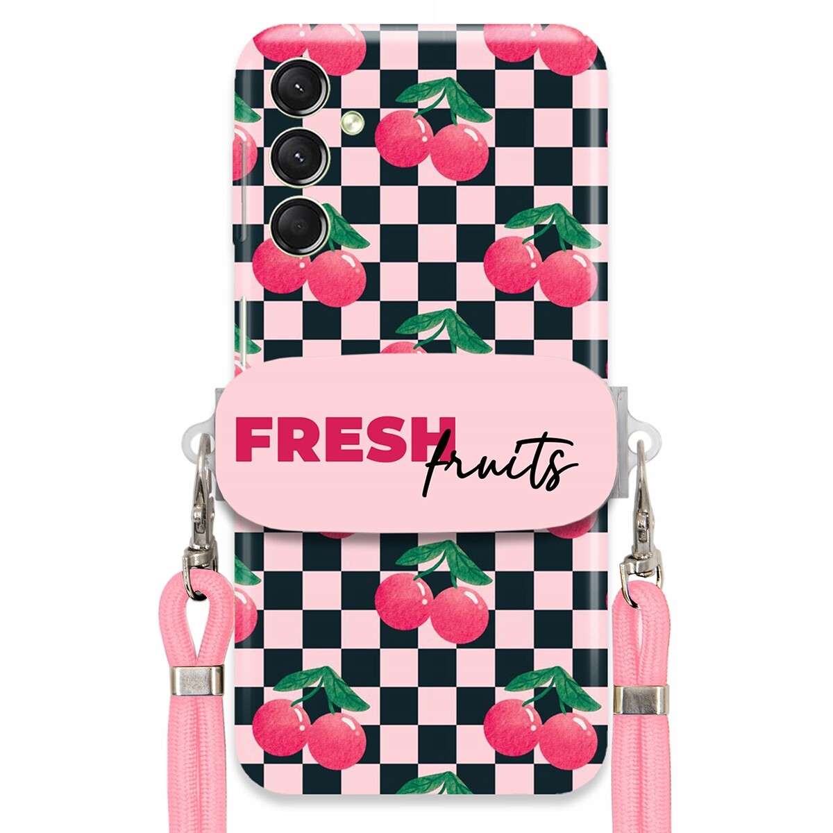 Pouzdro pro Samsung A24 4G Crossbody vodítko držák Šachovnice Fresh Fruits