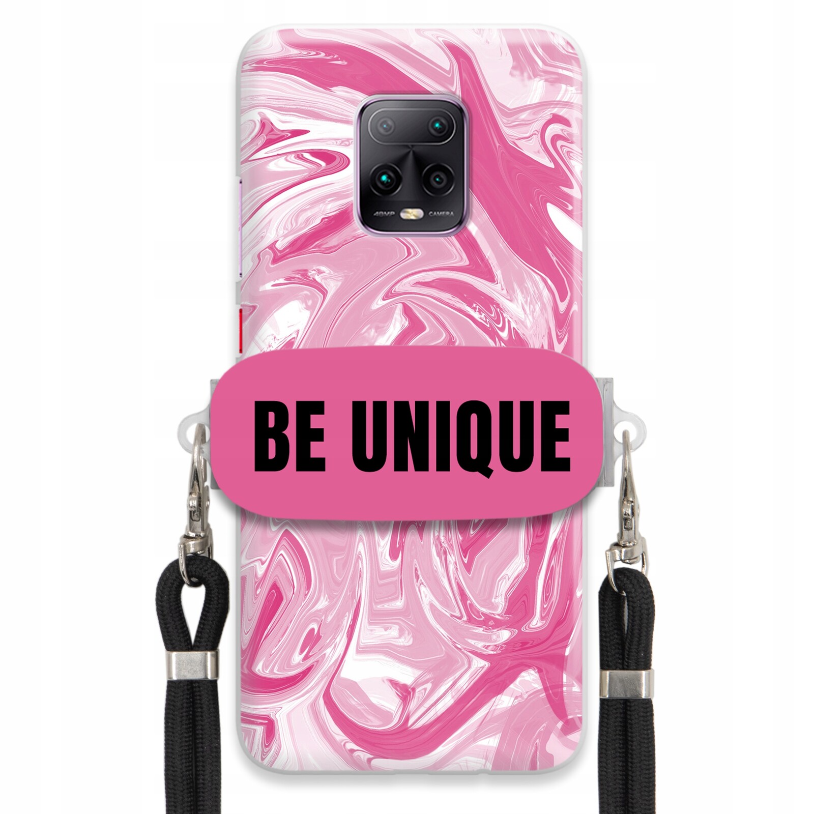 Pouzdro pro Xiaomi Redmi 10X 5G Case úchytka Šňůrka Černá Růžová Mramorová Unique