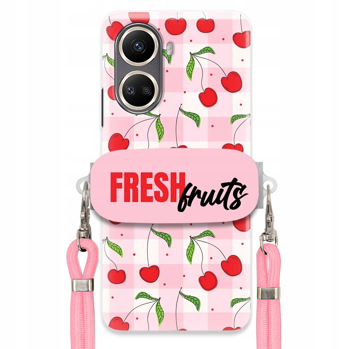Pouzdro pro Huawei Nova 10 Se Case Držák Šňůrka Růžová Fresh Fruits Mřížka