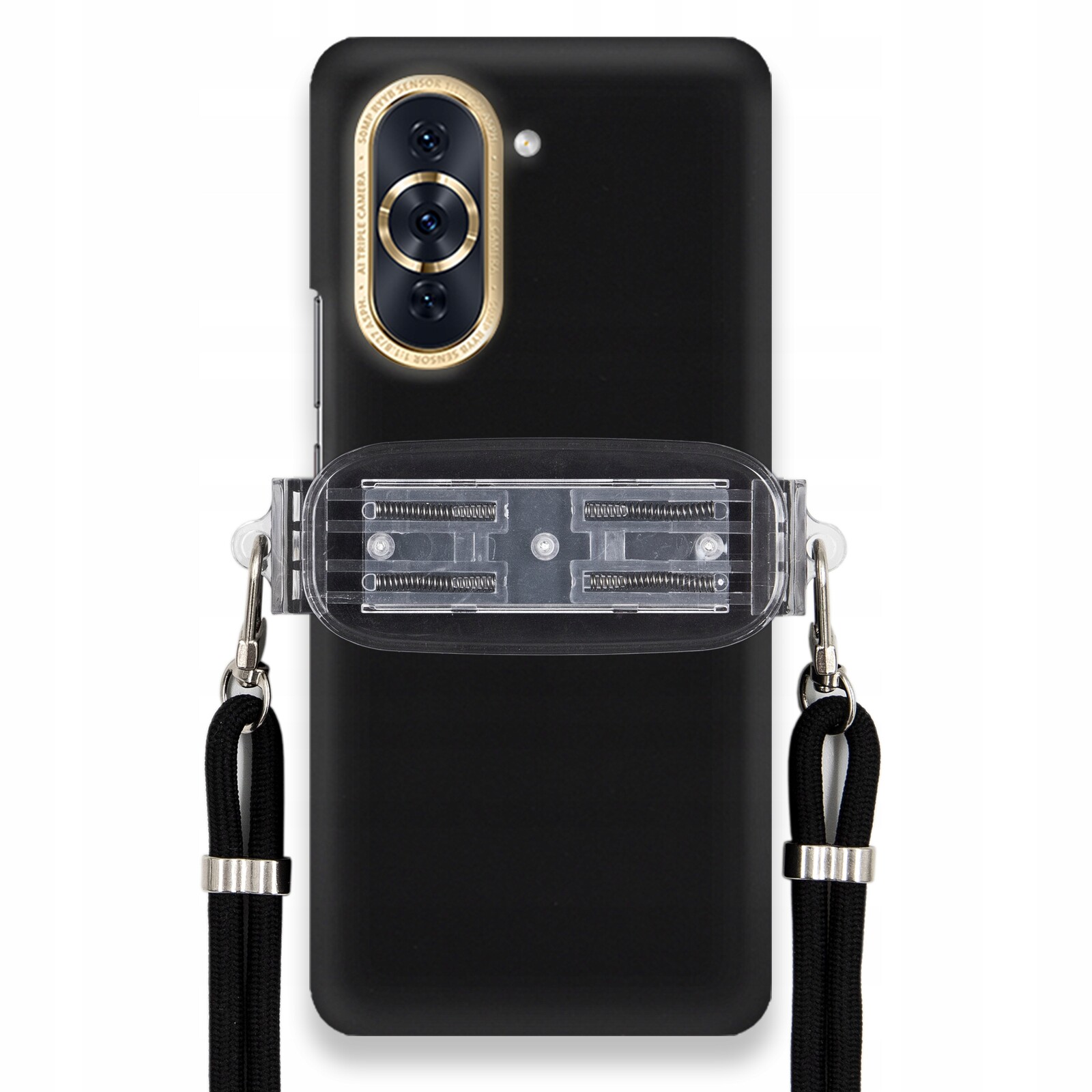 Pouzdro Pro Huawei Nova 10 Pro Smooth Case Univerzální Držák Černá Šňůrka