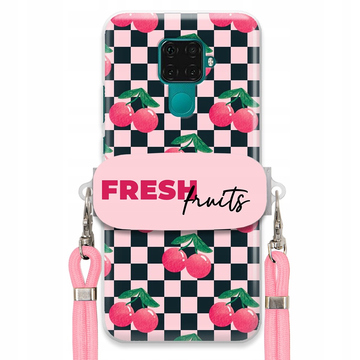 Pouzdro pro Huawei Mate 30 Lite Růžové vodítko Funkční držák Fresh Fruits