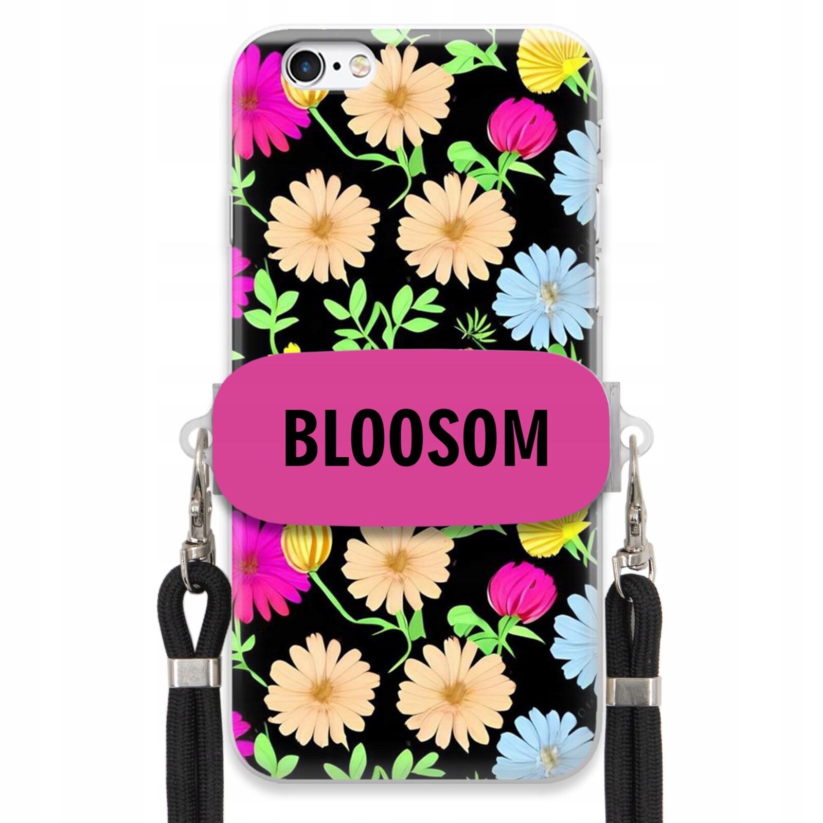 Pouzdro Crossbody Držák Pro iPHONE 6 Plus Kryt Case Květiny Bloosom Flower