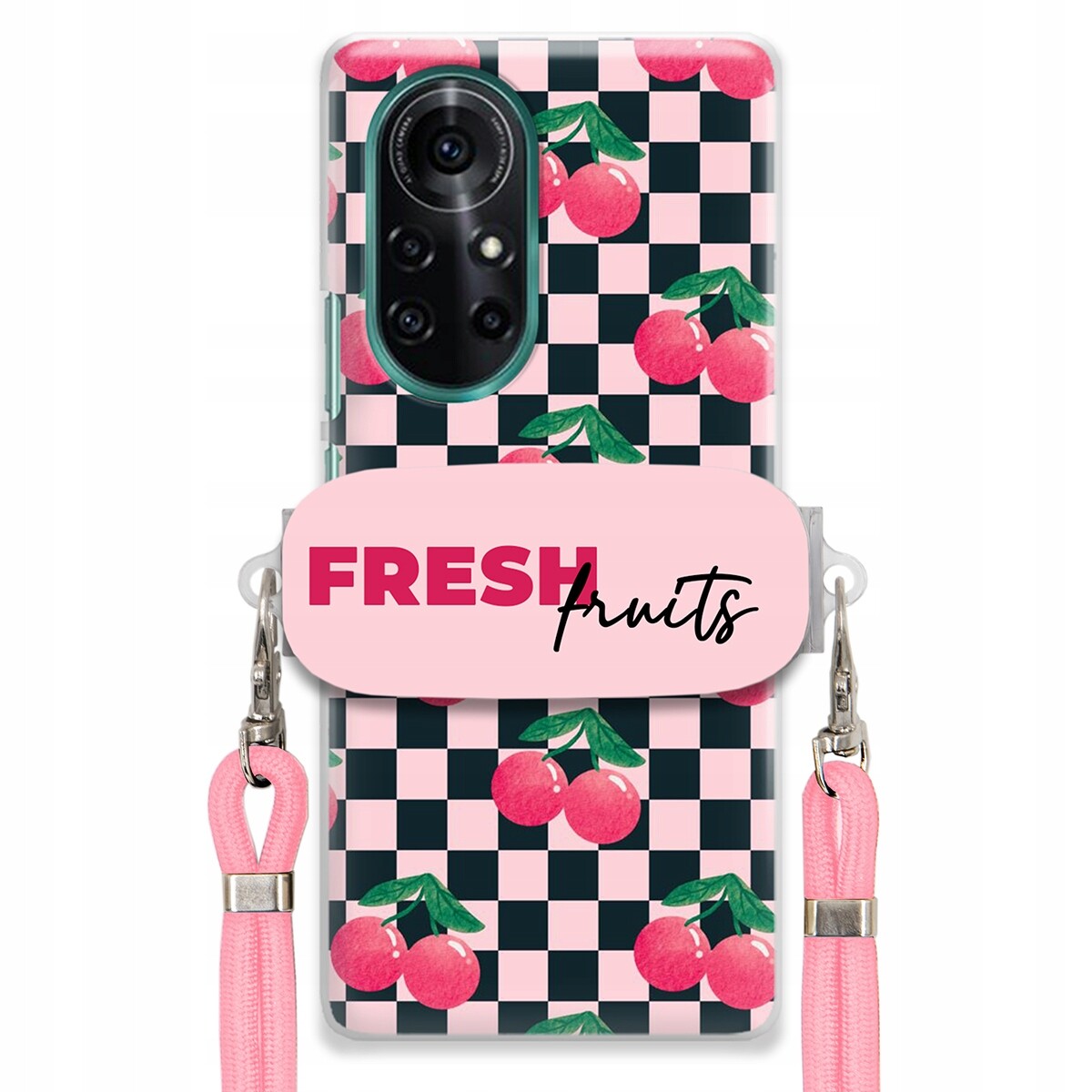 Pouzdro pro Huawei Nova 8 Růžové vodítko Funkční držák Fresh Fruits Módní