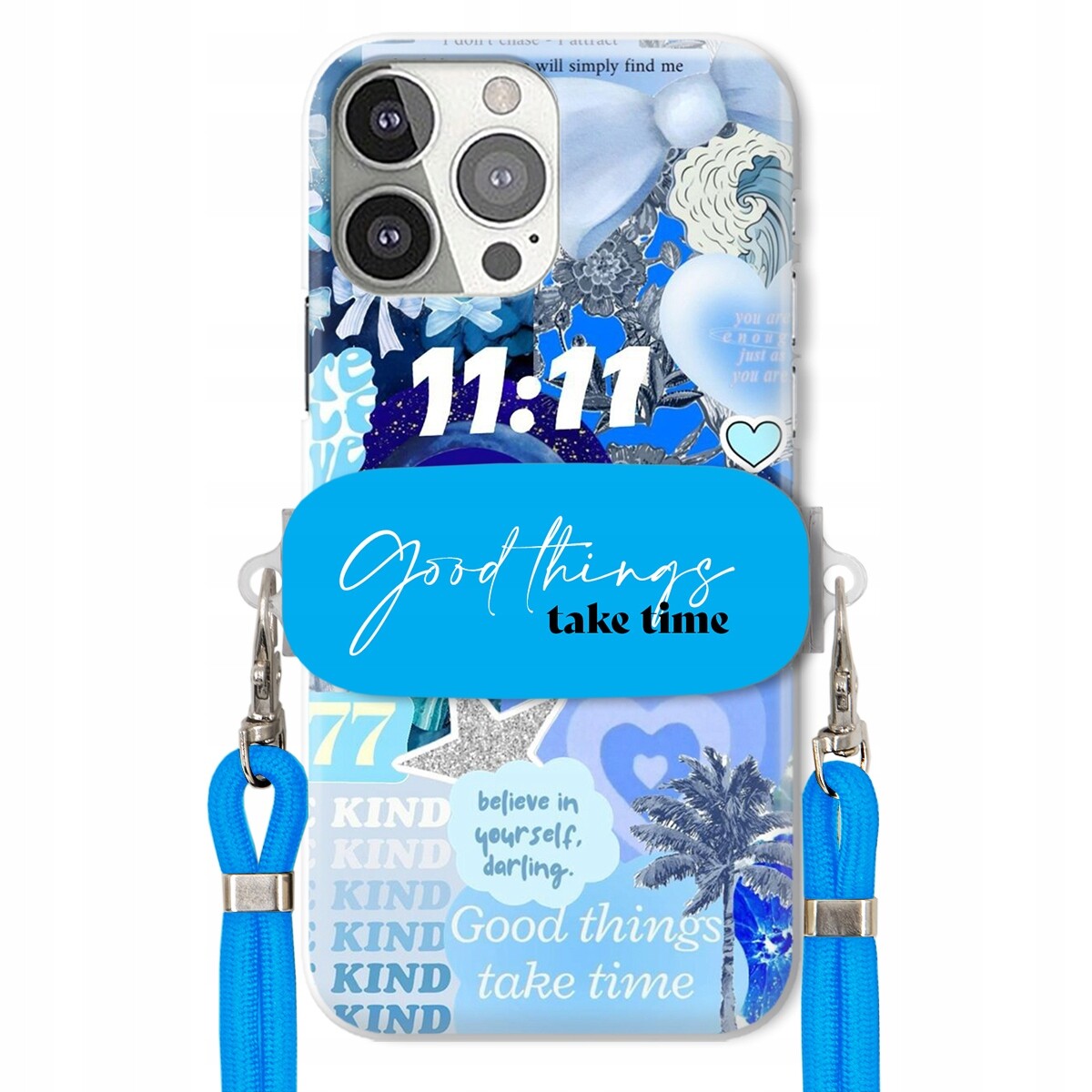 Pouzdro pro iPhone 13 Pro Držák Crossbody vodítko Good Things Take Time Lata