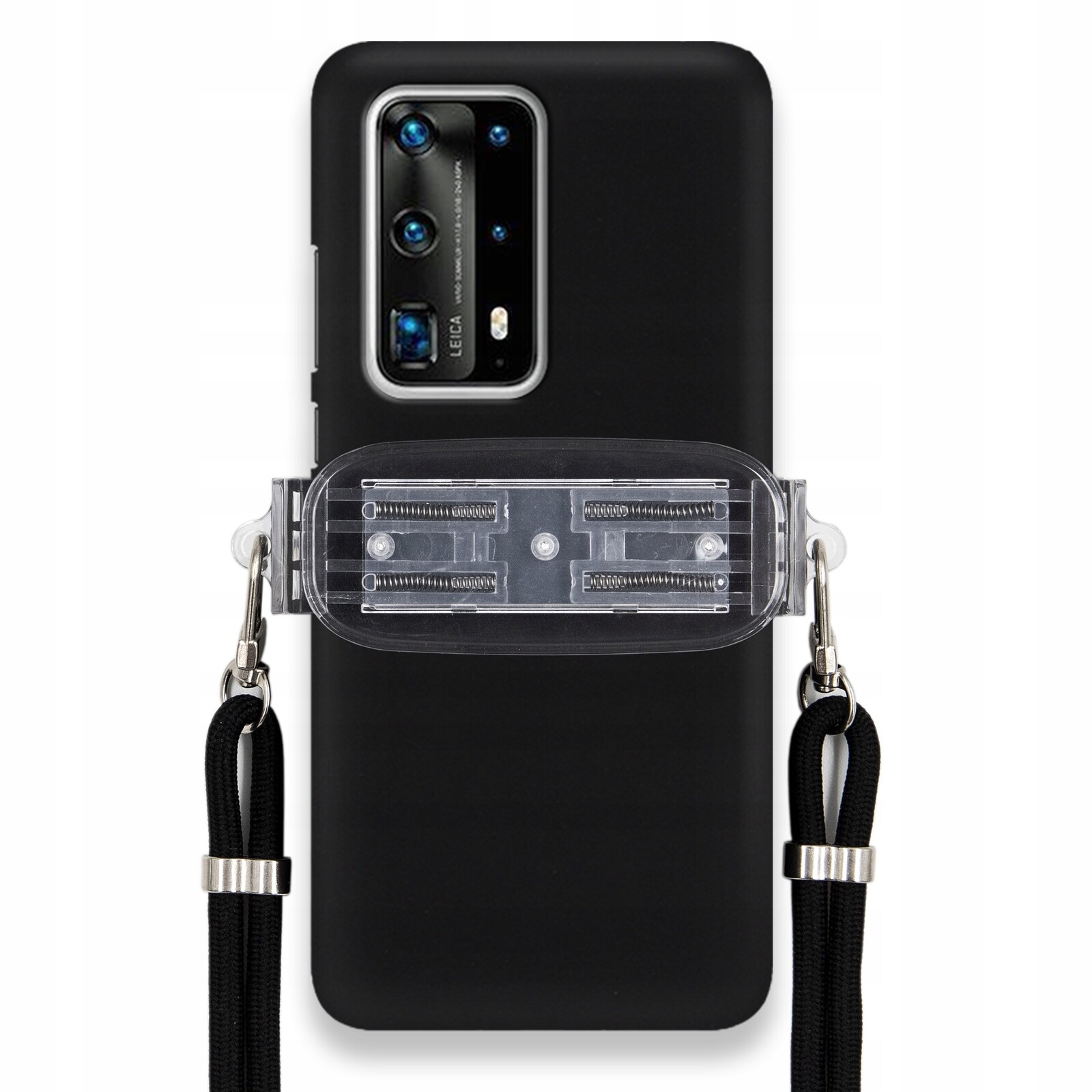 Pouzdro Pro Huawei P40 Pro Plus Smooth Case Univerzální Držák Černá Šňůrka