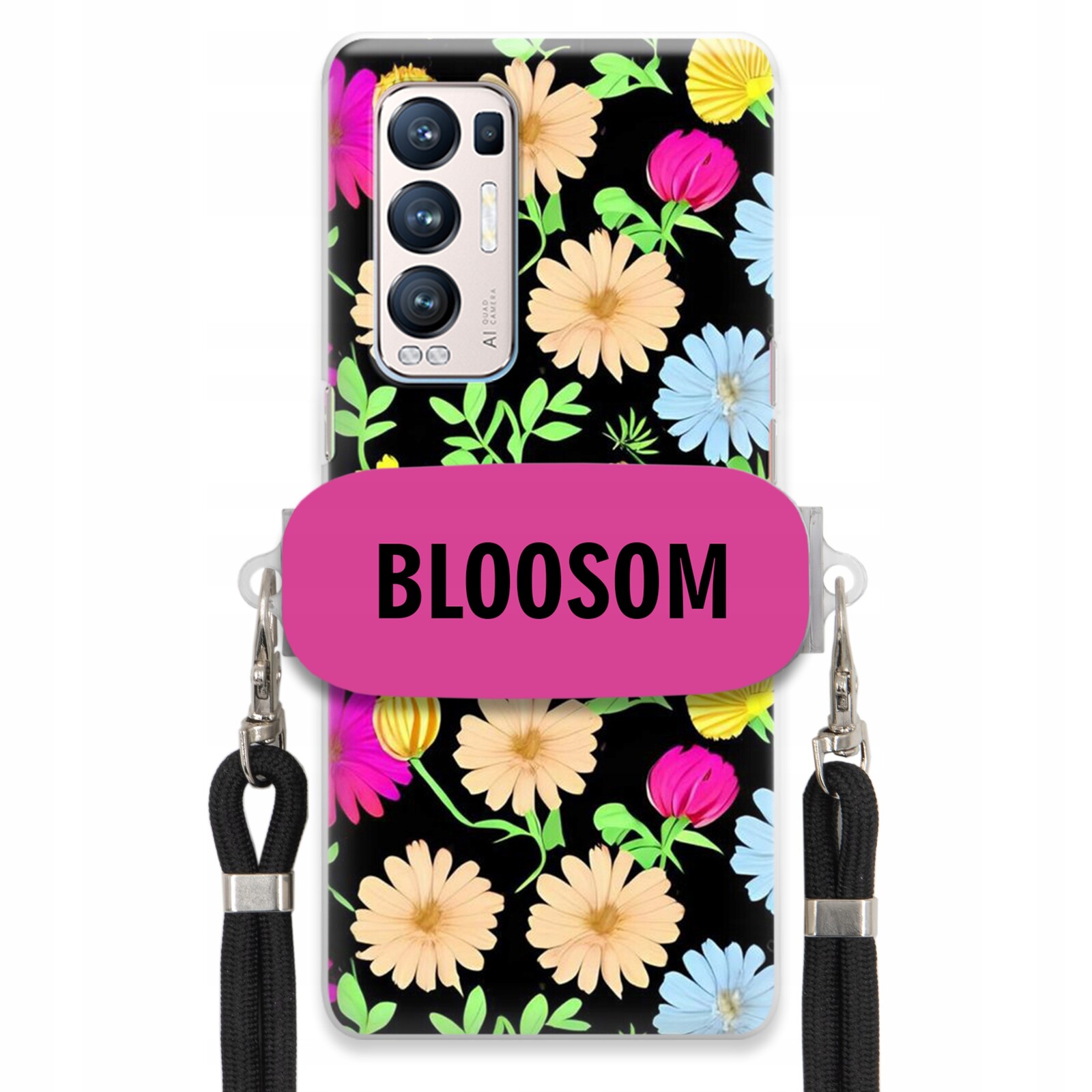 Pouzdro Crossbody Držák Pro Oppo Reno 5 Pro Plus 5G Case Květiny Bloosom Flower