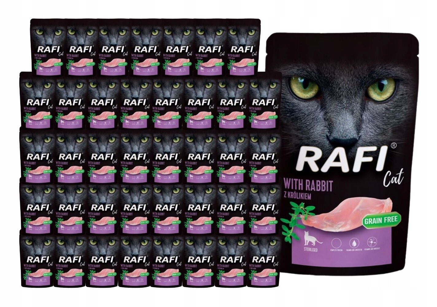 Rafi Cat mokré krmivo pro kočky s králíkem 40x100 g