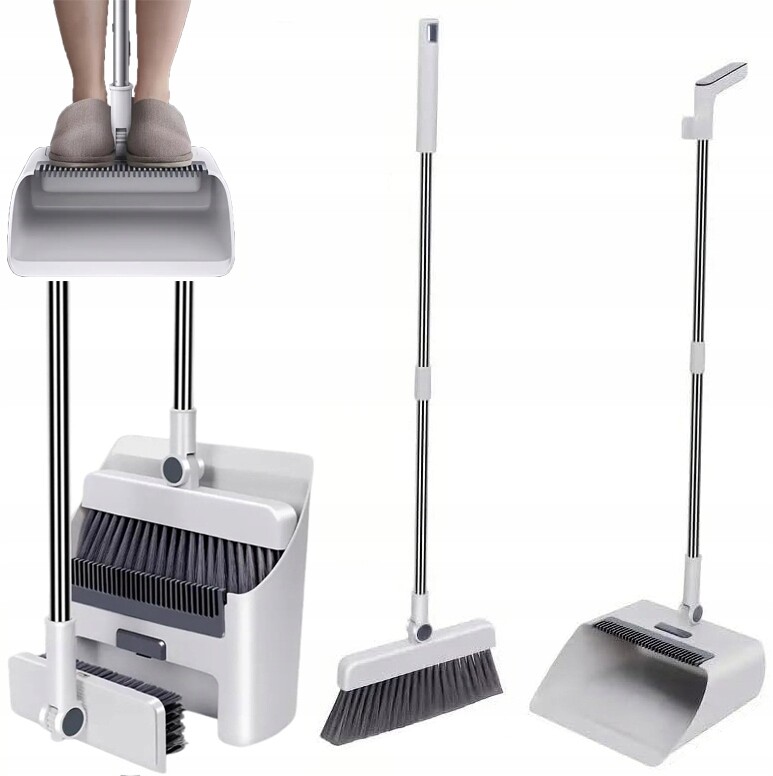 Kartáč Smetáček Metla A Lopatka S Tyčí Sada Leniuch Bez Ohýbání