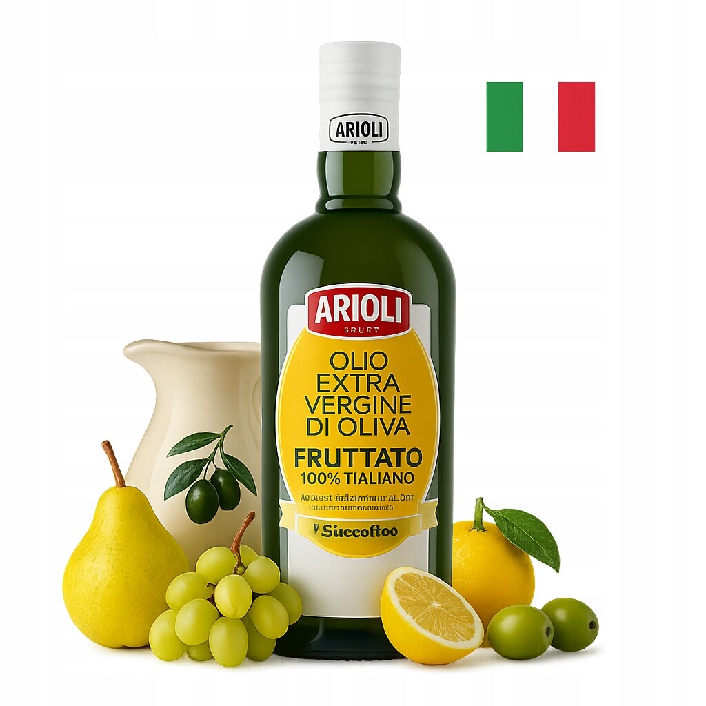 Frutato italský skleněný extra panenský olivový olej s ovocnou příchutí Arioli