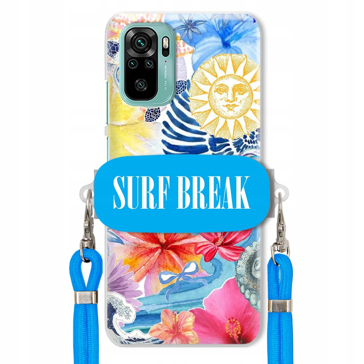 Pouzdro pro Xiaomi Redmi Note 10 Modré vodítko držák Surf Break Lata