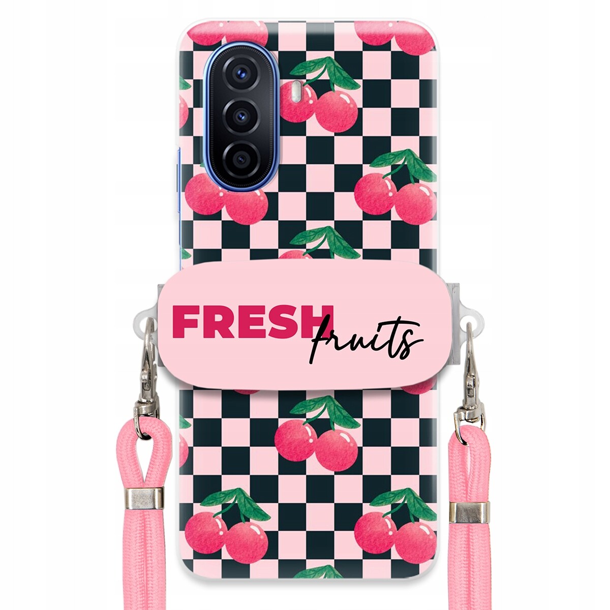 Pouzdro pro Huawei Nova Y70 Crossbody vodítko držák Šachovnice Fresh Fruits