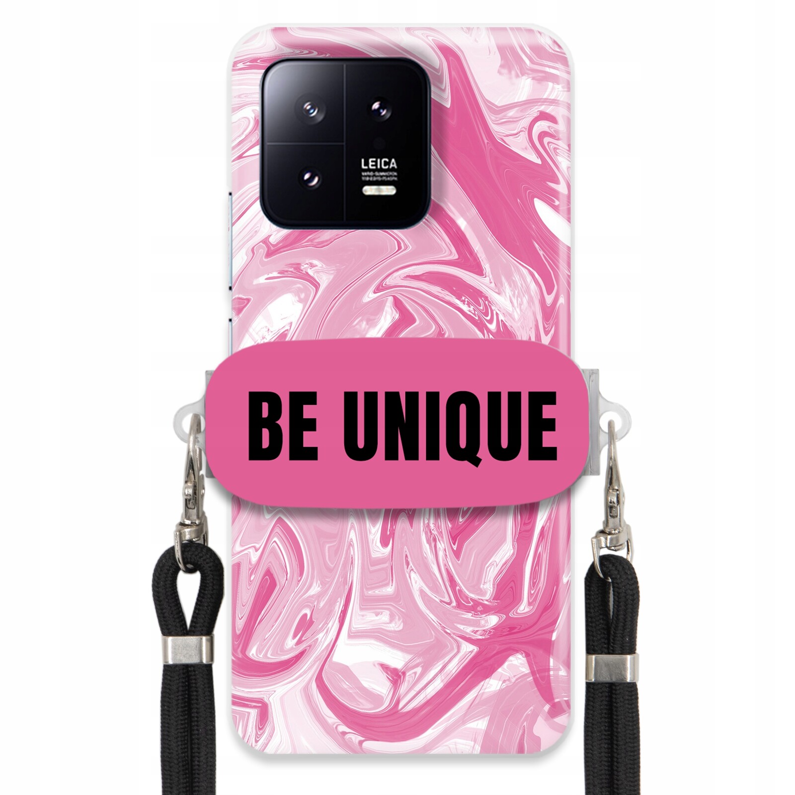Pouzdro pro Xiaomi 13 Pro úchytka na šňůrku Černá Růžová Mramorová Be Unique