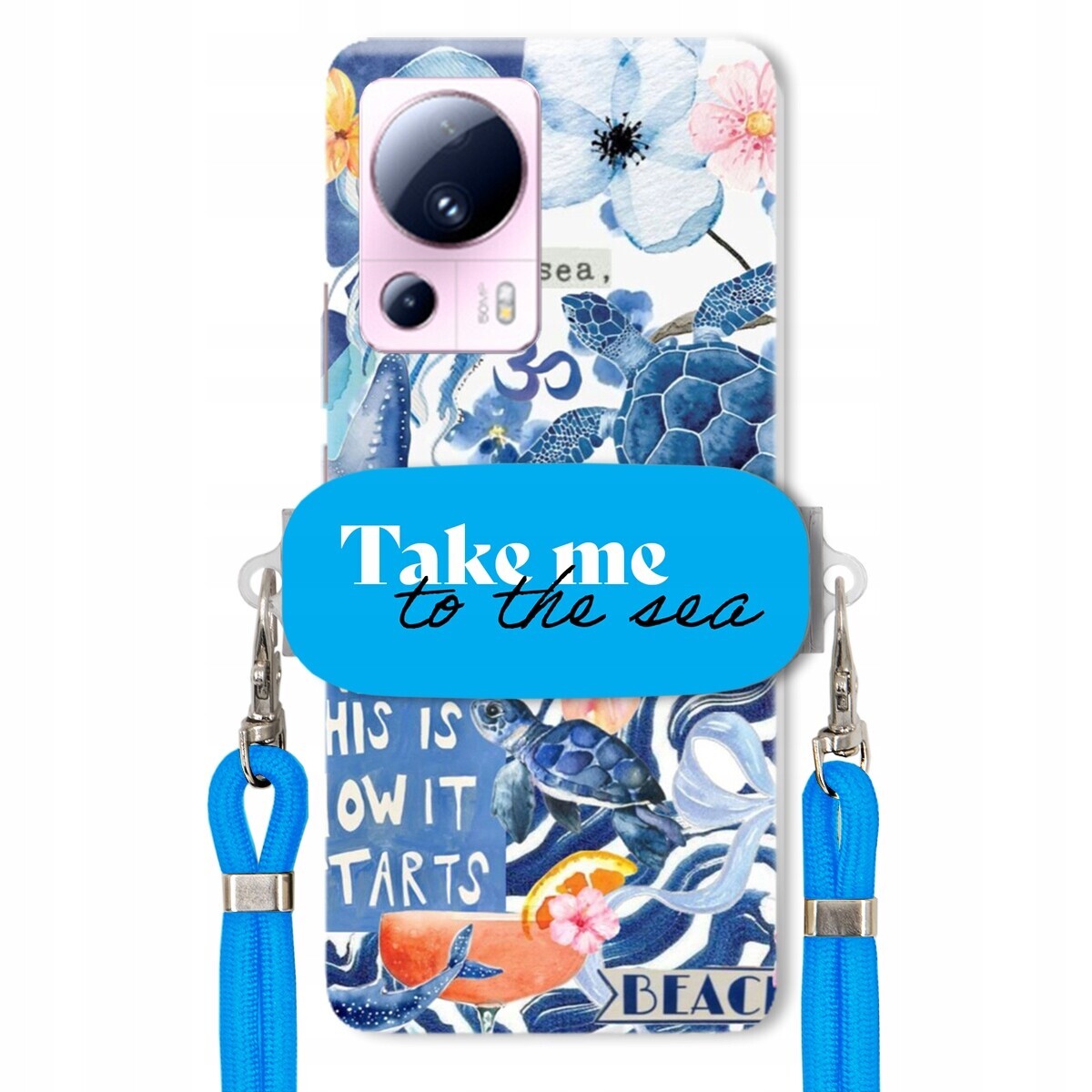 Pouzdro pro Xiaomi 13 Lite Premium Vodítko modré Držák Take Me To The Sea