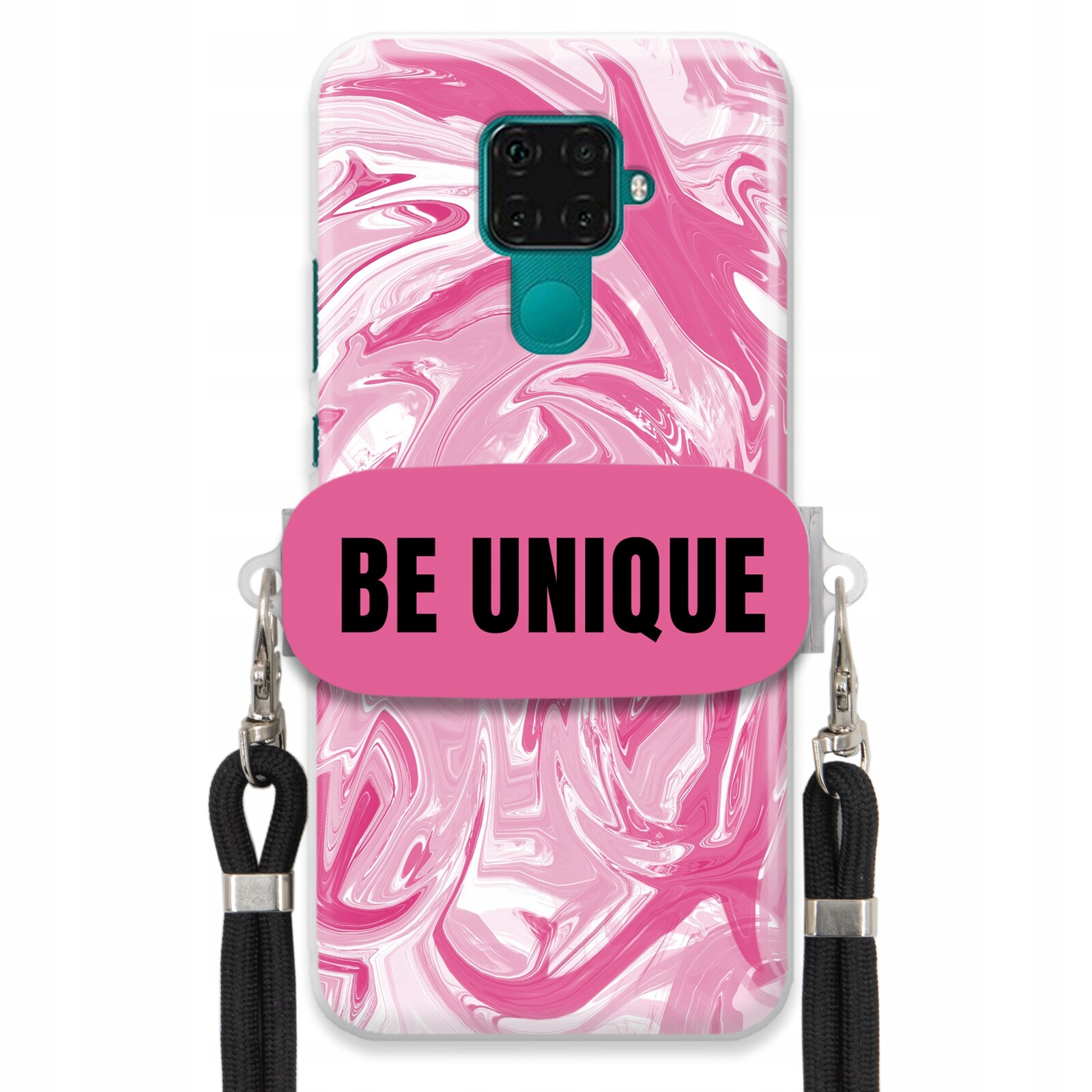 Pouzdro pro Huawei Mate 30 Lite Case Uchytky Šňůrka Černá Růžová Mramorová Unikátní
