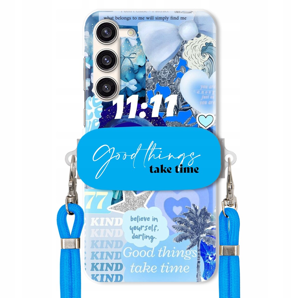 Pouzdro pro Samsung S23 držák na vodítko Crossbody Good Things Take Time Lata