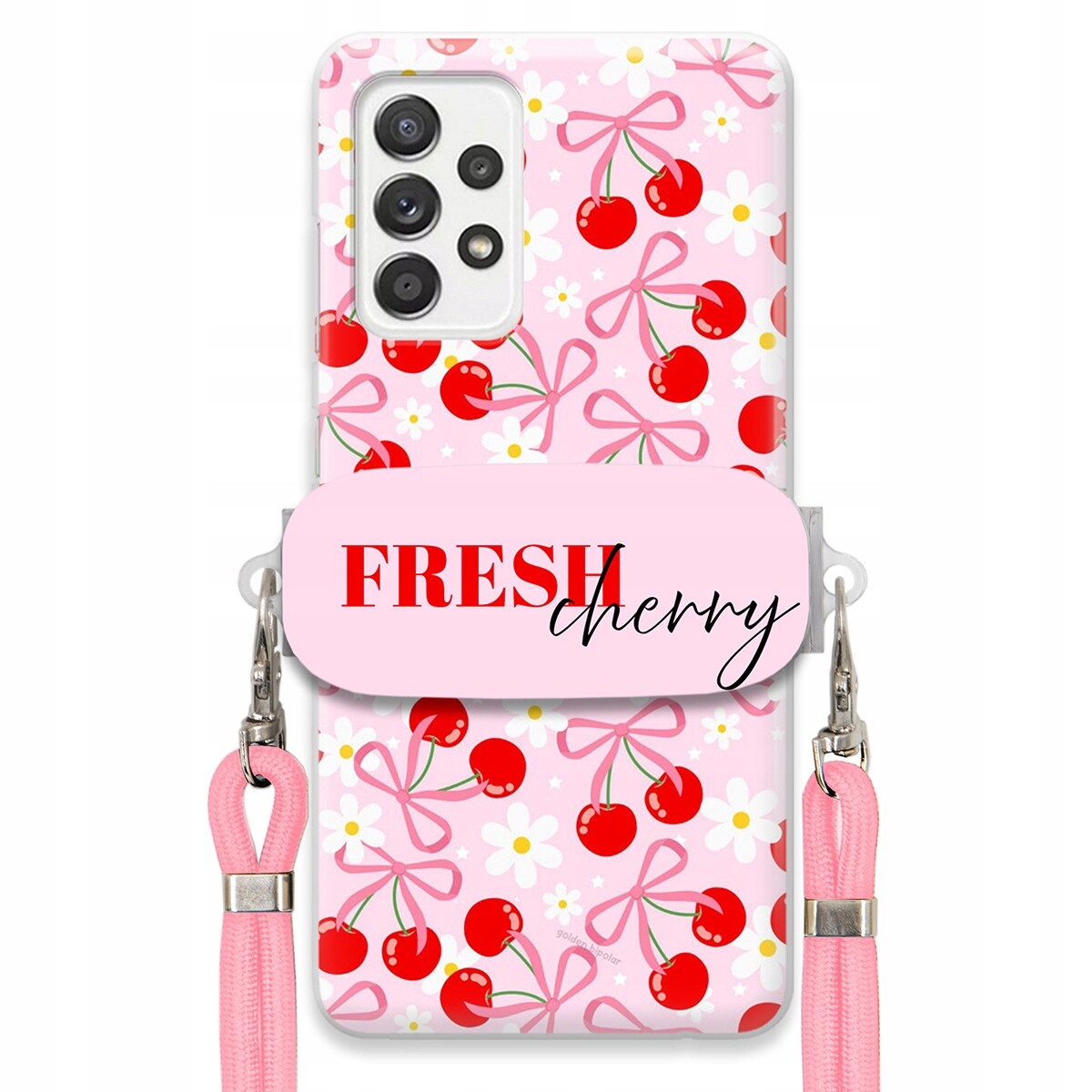 Pouzdro pro Samsung A52 A52 4G A52 5G A52s 5G Držák Šňůrka Růžová Cherry