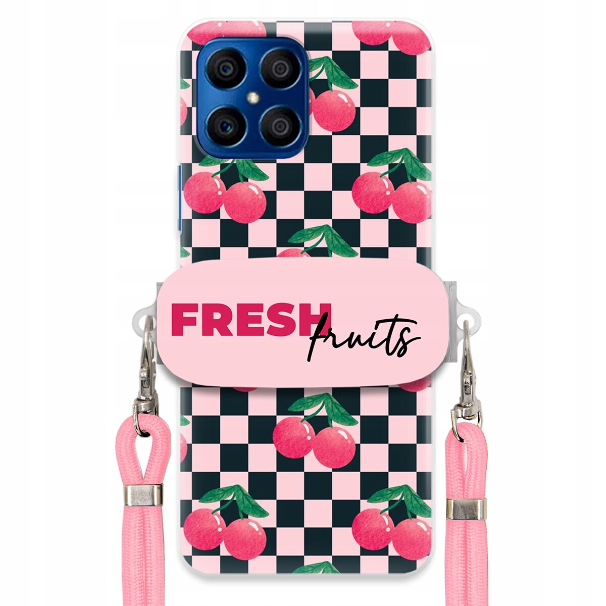 Pouzdro pro Huawei Honor X8 Crossbody vodítko držák Šachovnice Fresh Fruits