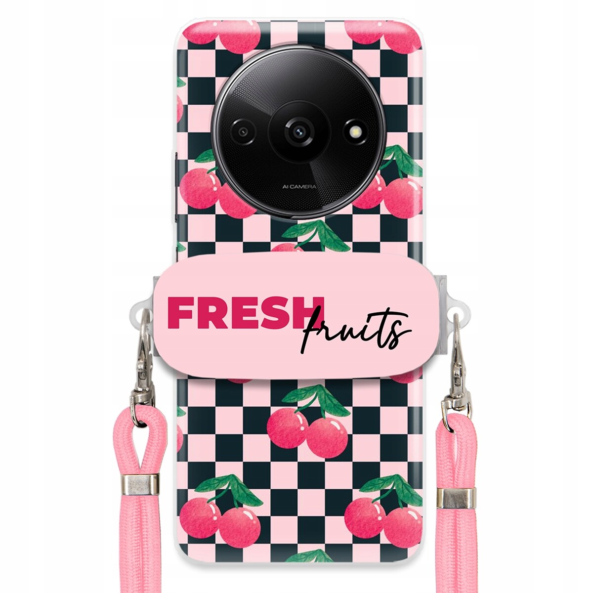 Pouzdro pro Xiaomi Redmi A3 4G Vodítko Crossbody+ Držák Šachovnice Fresh Fruits