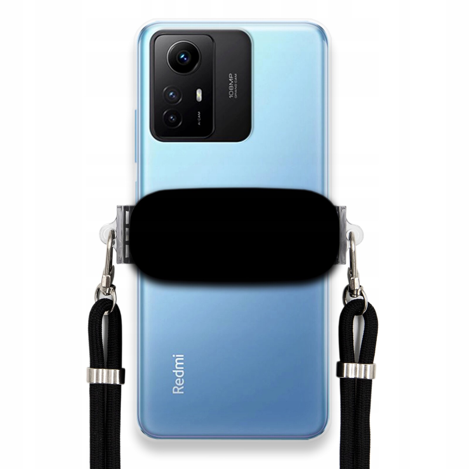 Pouzdro pro Xiaomi Redmi Note 12S Case Set Držák Šňůrka Černá Ochranná