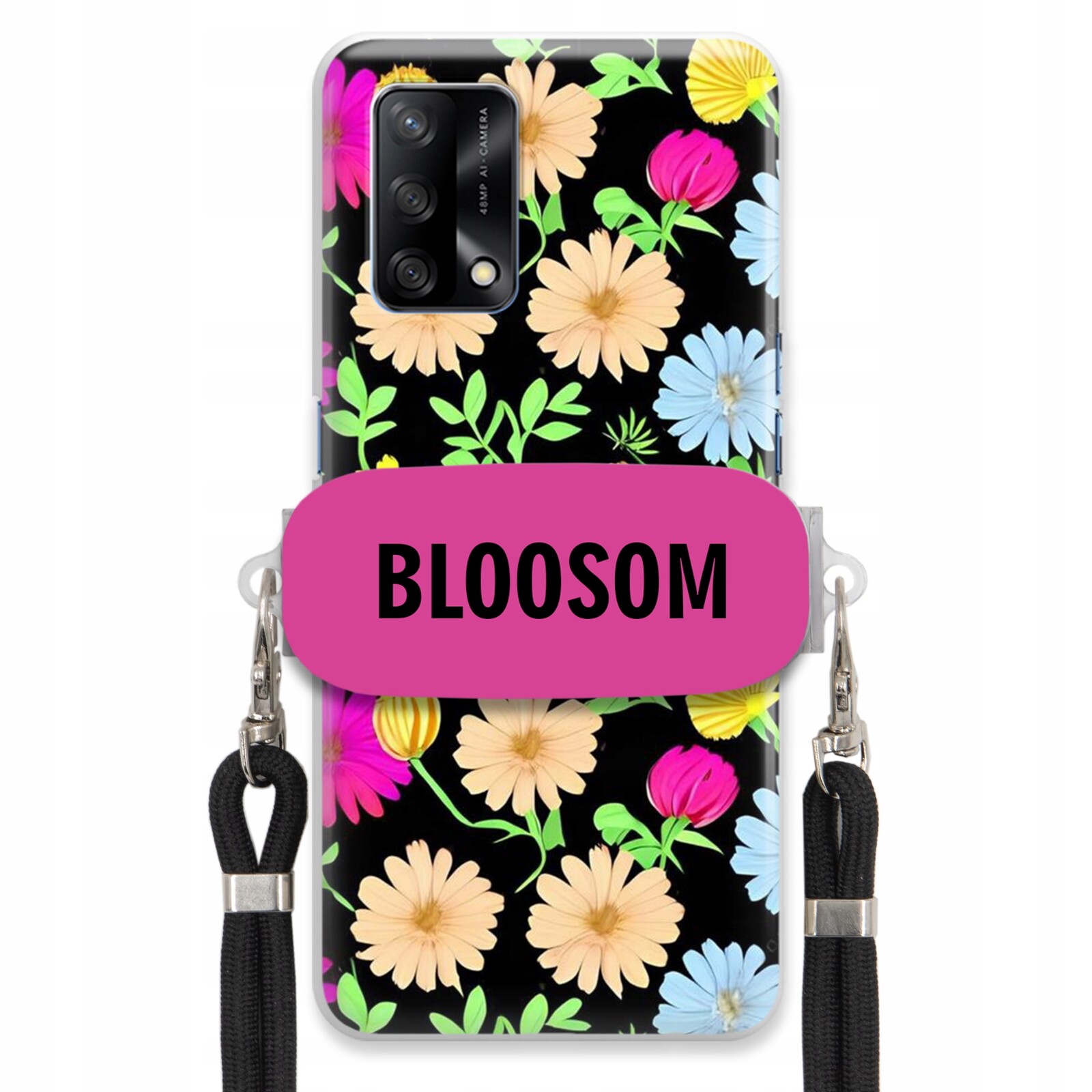 Pouzdro Crossbody Držák Pro Oppo A74 4G Kryt Case Květiny Bloosom Flower