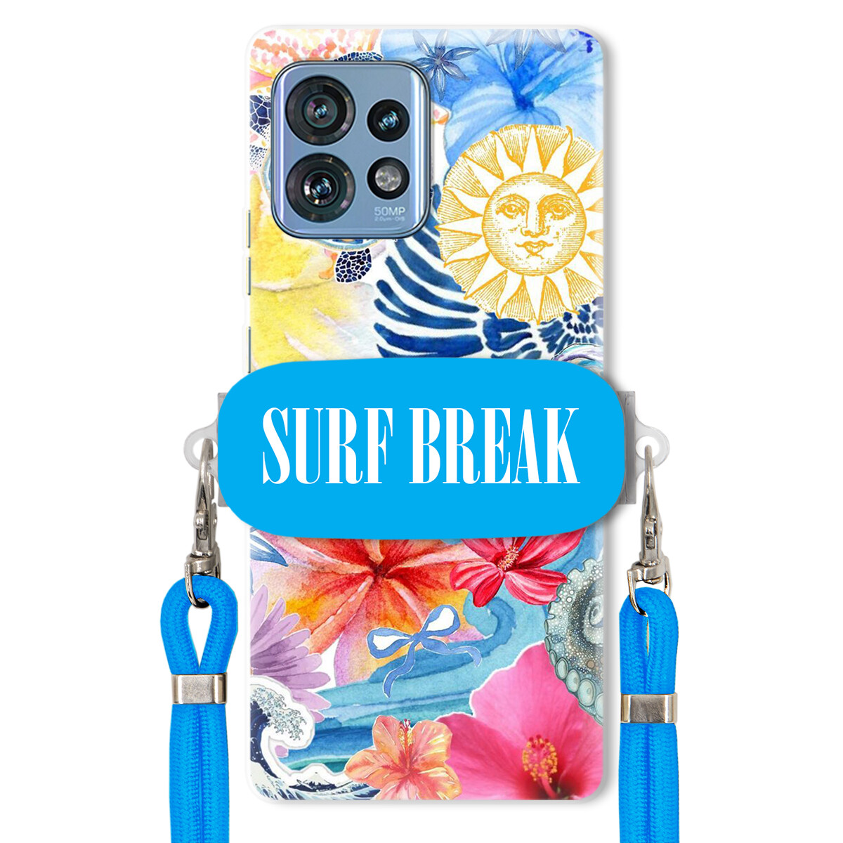 Pouzdro pro Motorola Edge 40 Pro Modré vodítko Držák Surf Break Léta