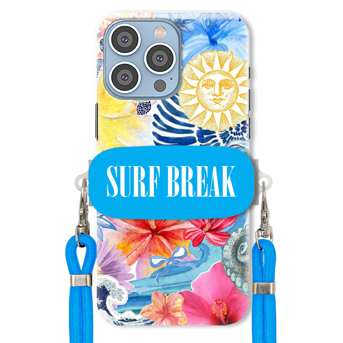 Pouzdro pro iPhone 15 Pro Max Crossbody vodítko modré držák Surf Break Lata