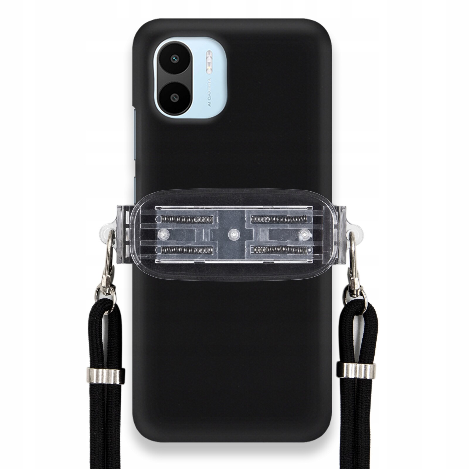 Pouzdro Pro Xiaomi Redmi A1 Matné Černé Pouzdro Univerzální Držák Černá Šňůrka