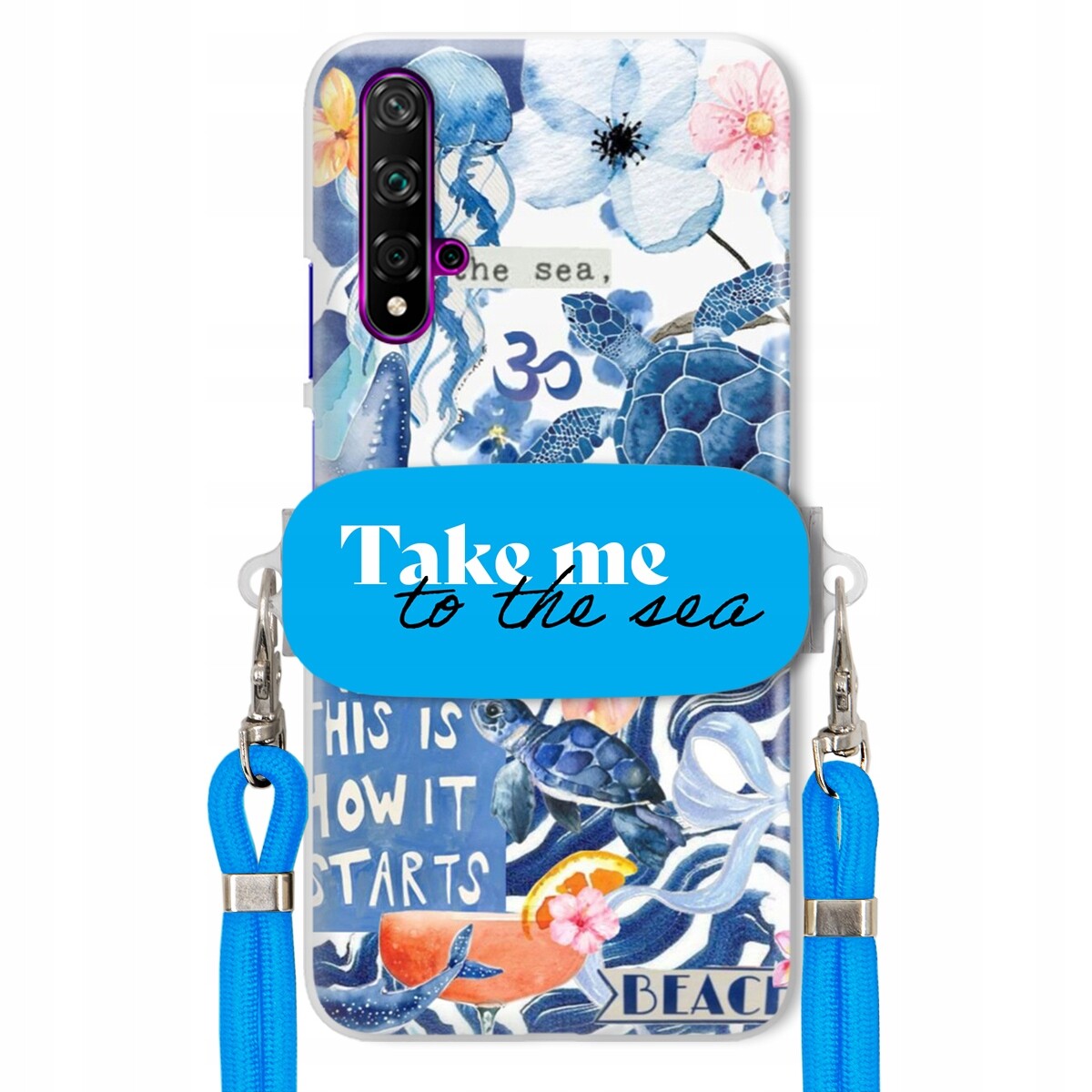 Pouzdro pro Huawei Nova 5 Premium Vodítko modré Držák Take Me To The Sea