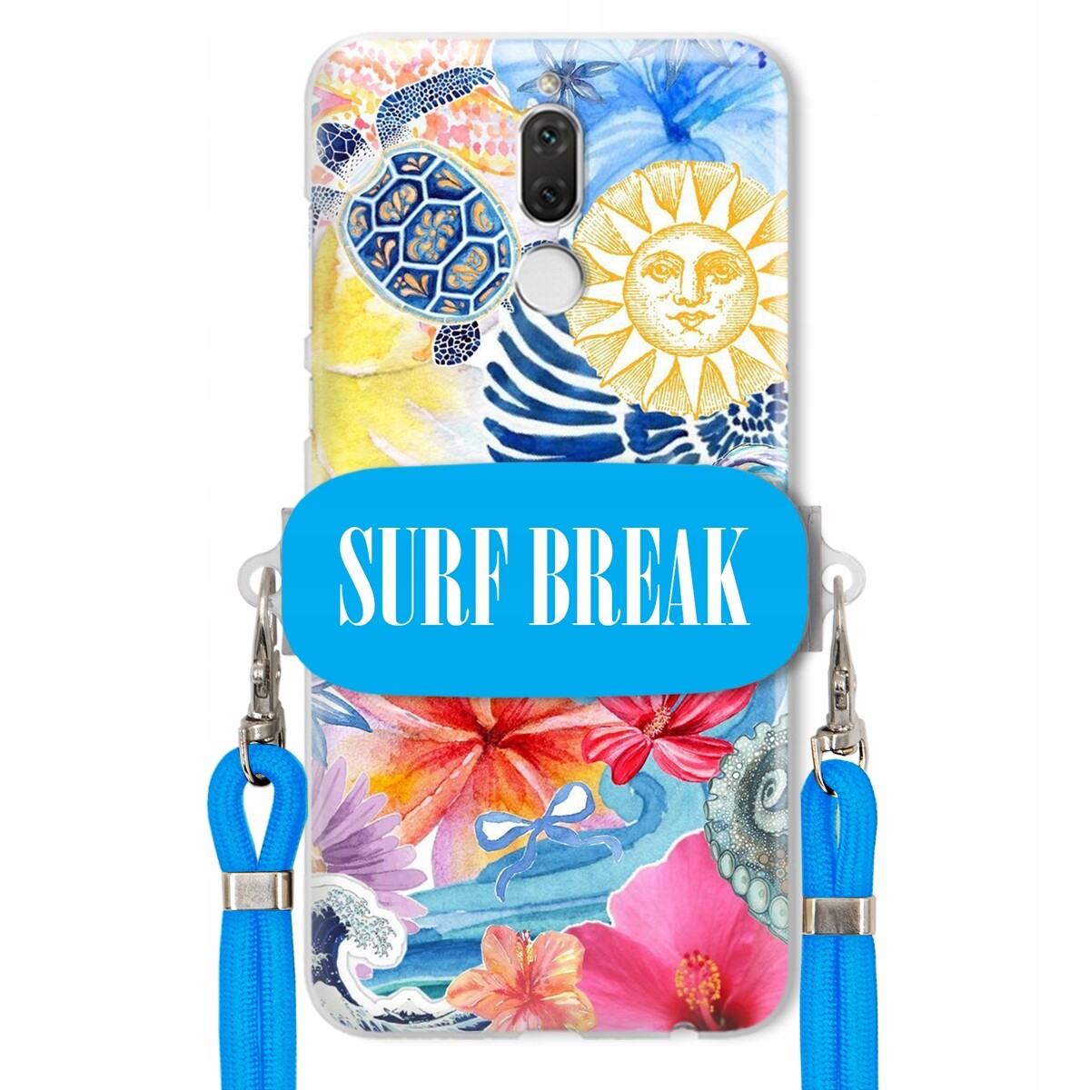 Pouzdro pro Huawei Mate 10 Lite Modré vodítko držák Surf Break Léta