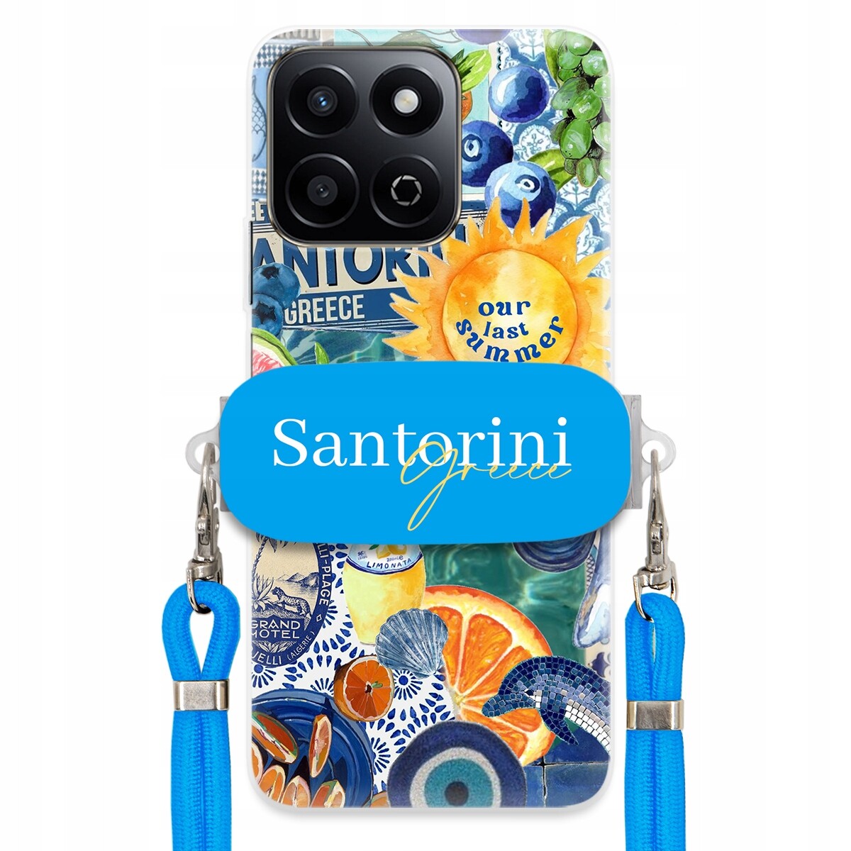 Pouzdro pro Honor 200 Smart Modré Crossbody vodítko držák Santorini Sea