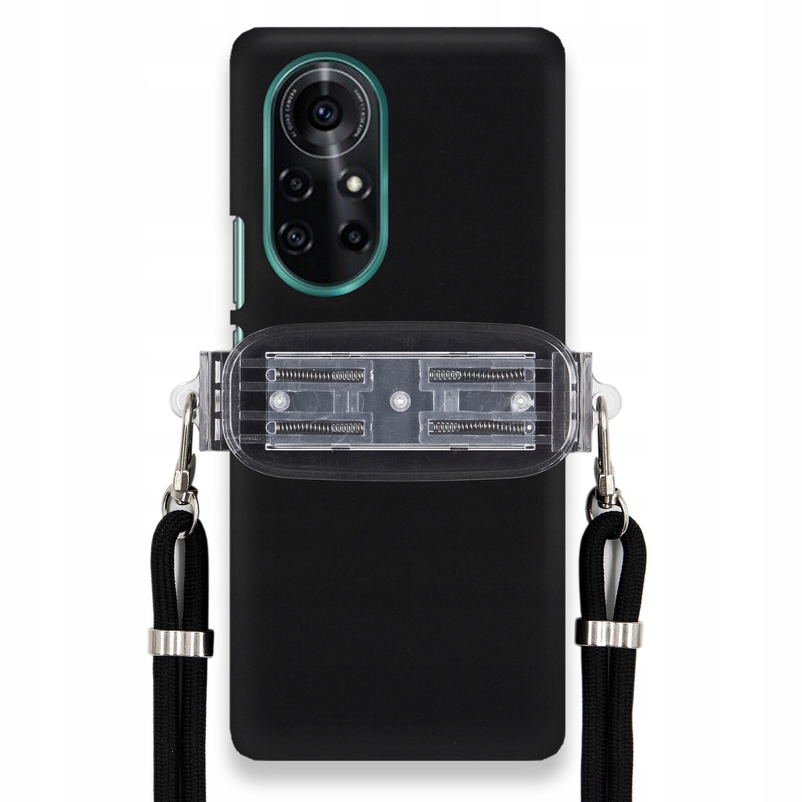 Pouzdro Pro Huawei Nova 8 Smooth Černé Pouzdro Univerzální Držák Černá Šňůrka