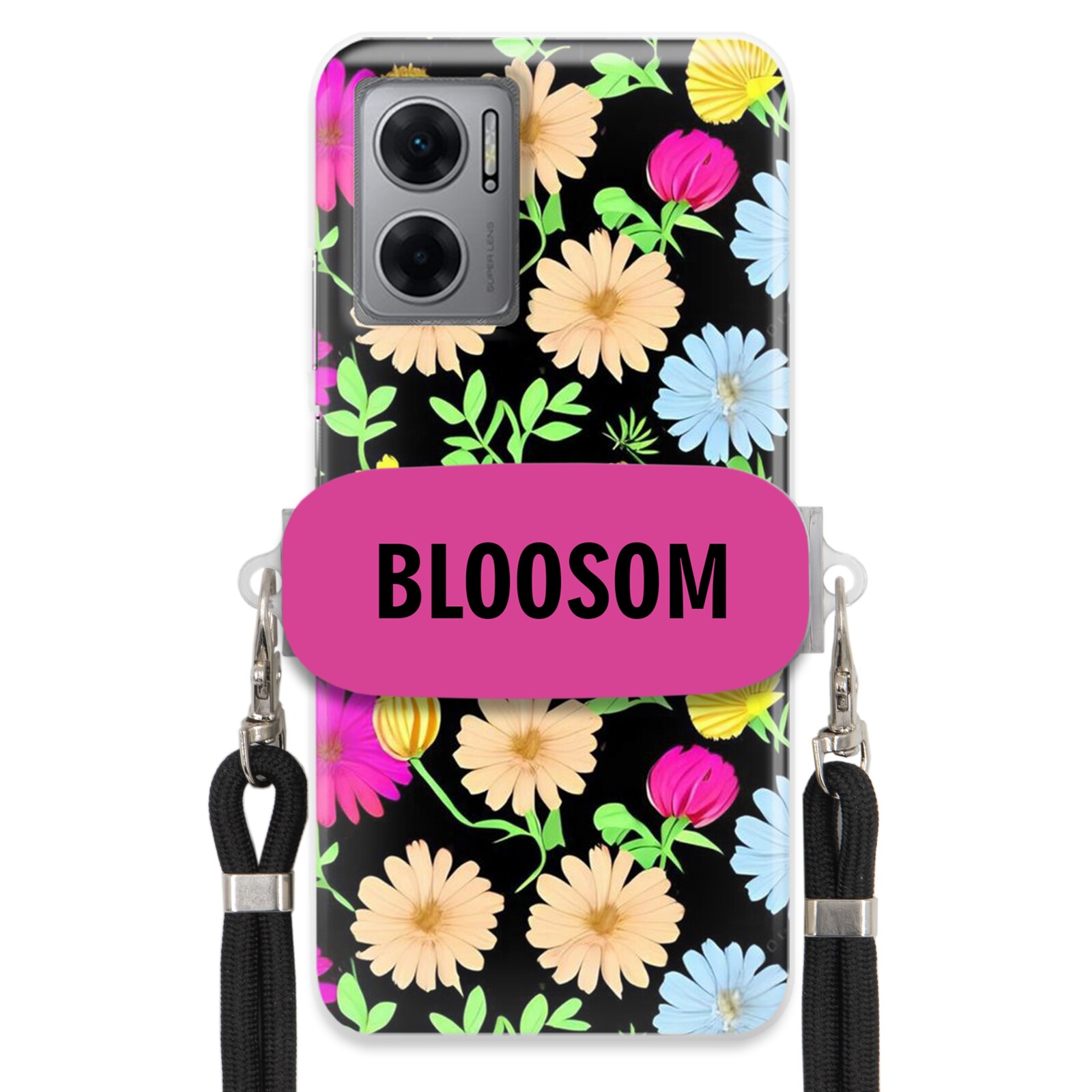 Pouzdro Crossbody Držák Pro Xiaomi Redmi 10 5G Kryt Květiny Bloosom Flower