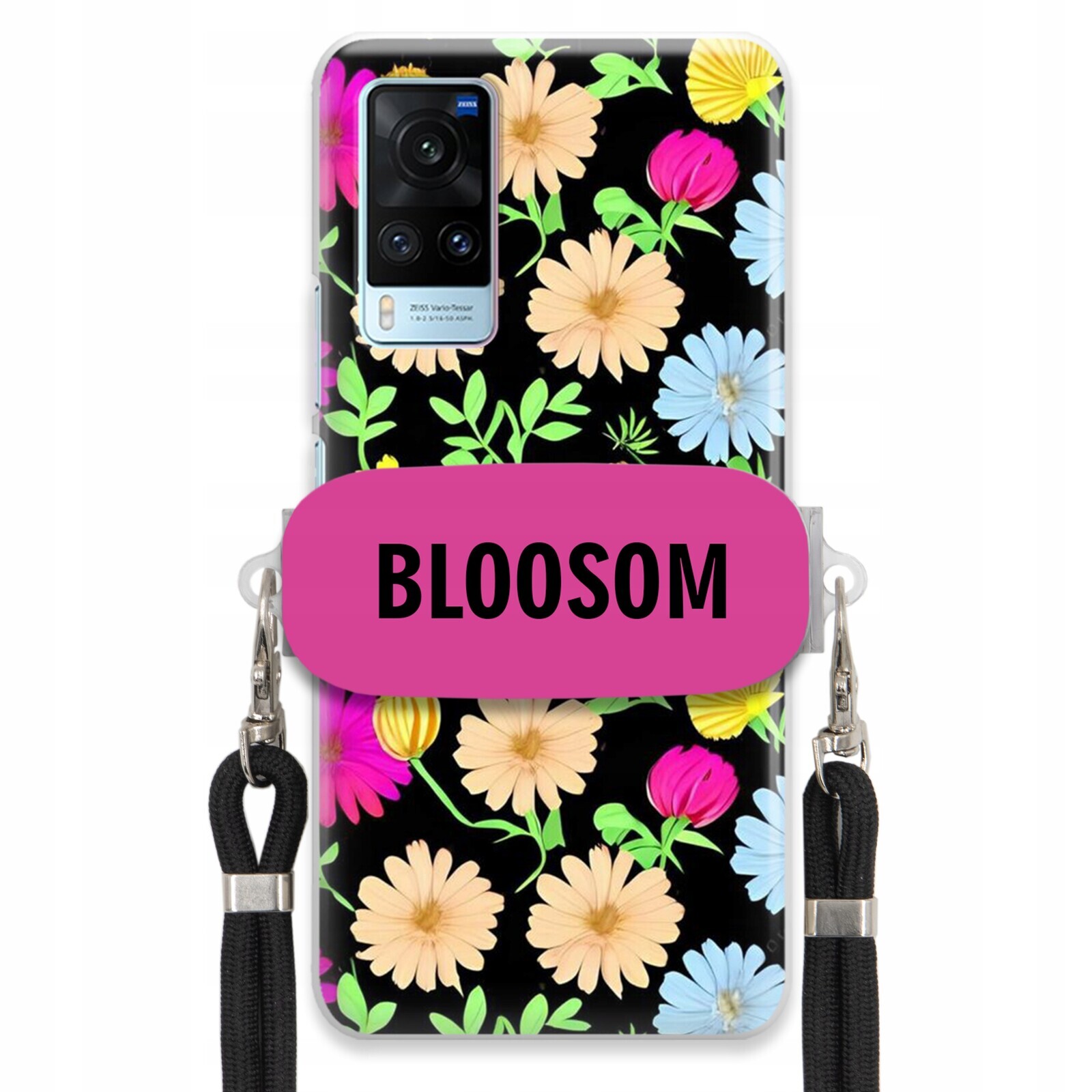 Pouzdro Crossbody Držák Pro Vivo X60 Kryt Case Květiny Bloosom Flower