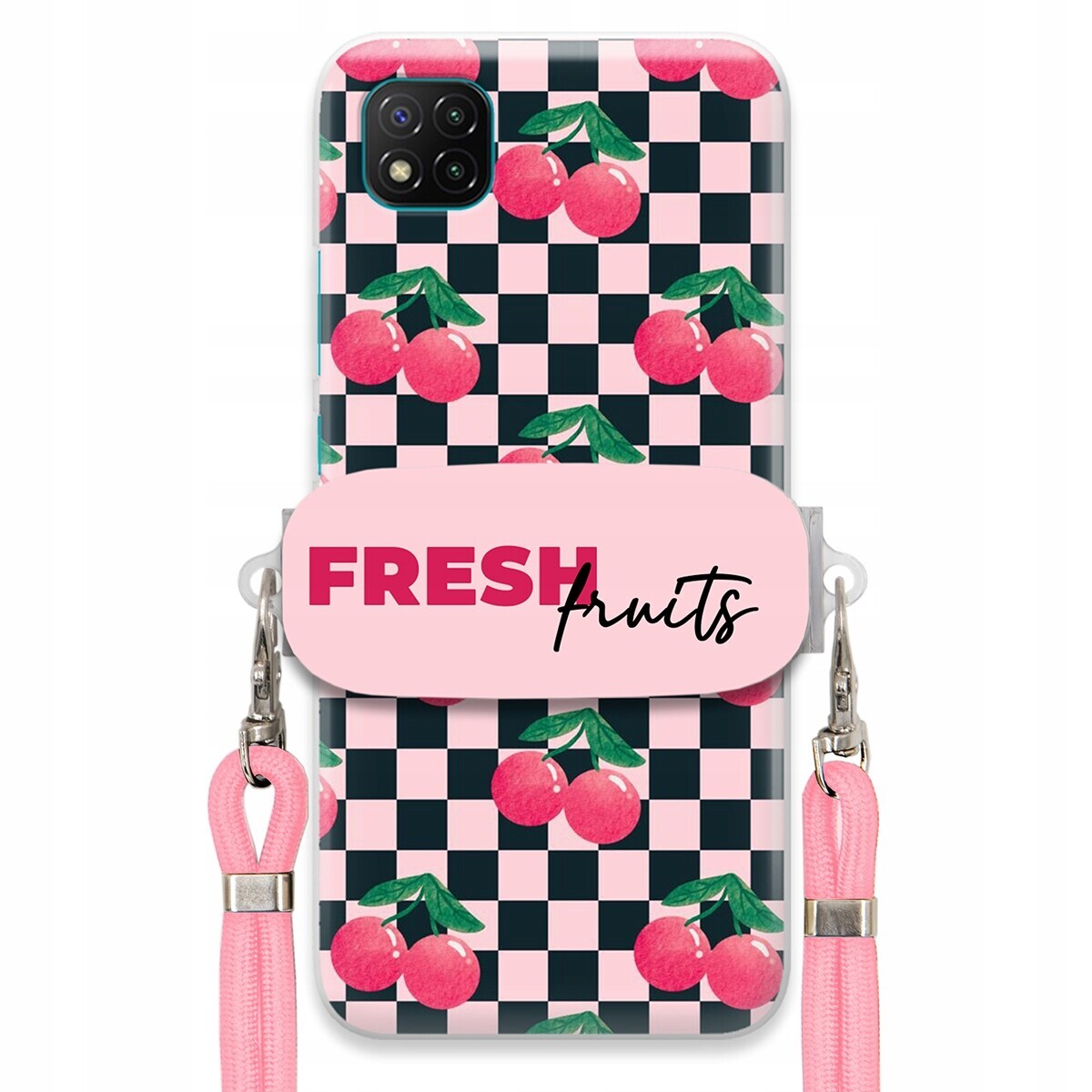 Pouzdro pro Xiaomi Poco C3 Crossbody vodítko Držák Šachovnice Fresh Fruits