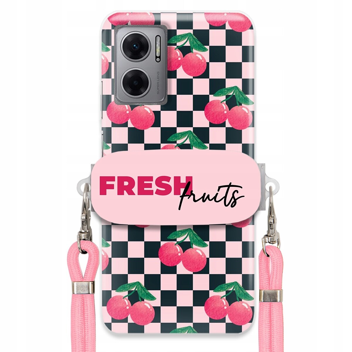 Pouzdro pro Xiaomi Redmi 10 5G Vodítko Crossbody+ Držák Šachovnice Fresh Fruits
