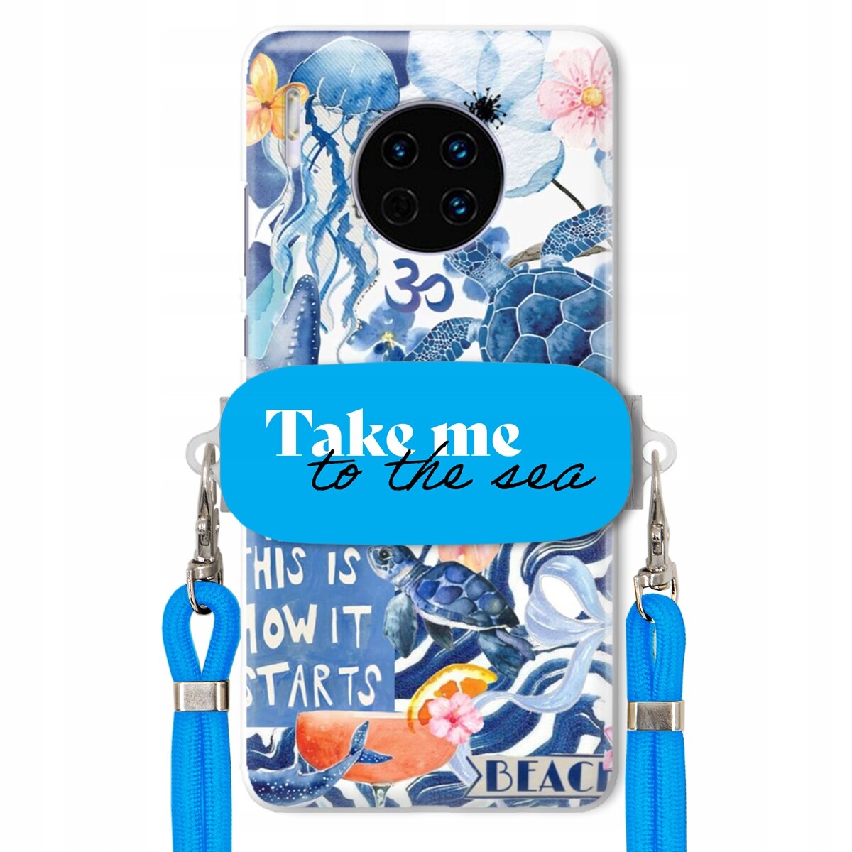 Pouzdro pro Huawei Mate 30 Premium Vodítko modré Držák Take Me To The Sea