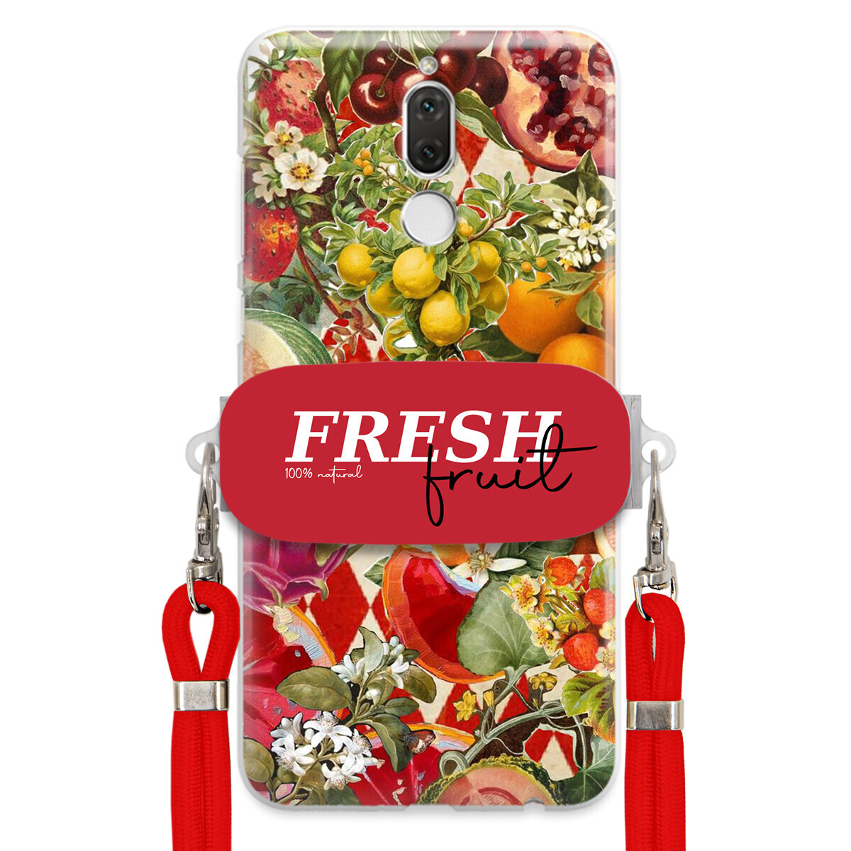 Pouzdro pro Huawei Mate 10 Lite Červené Crossbody vodítko Držák Fresh Fruit