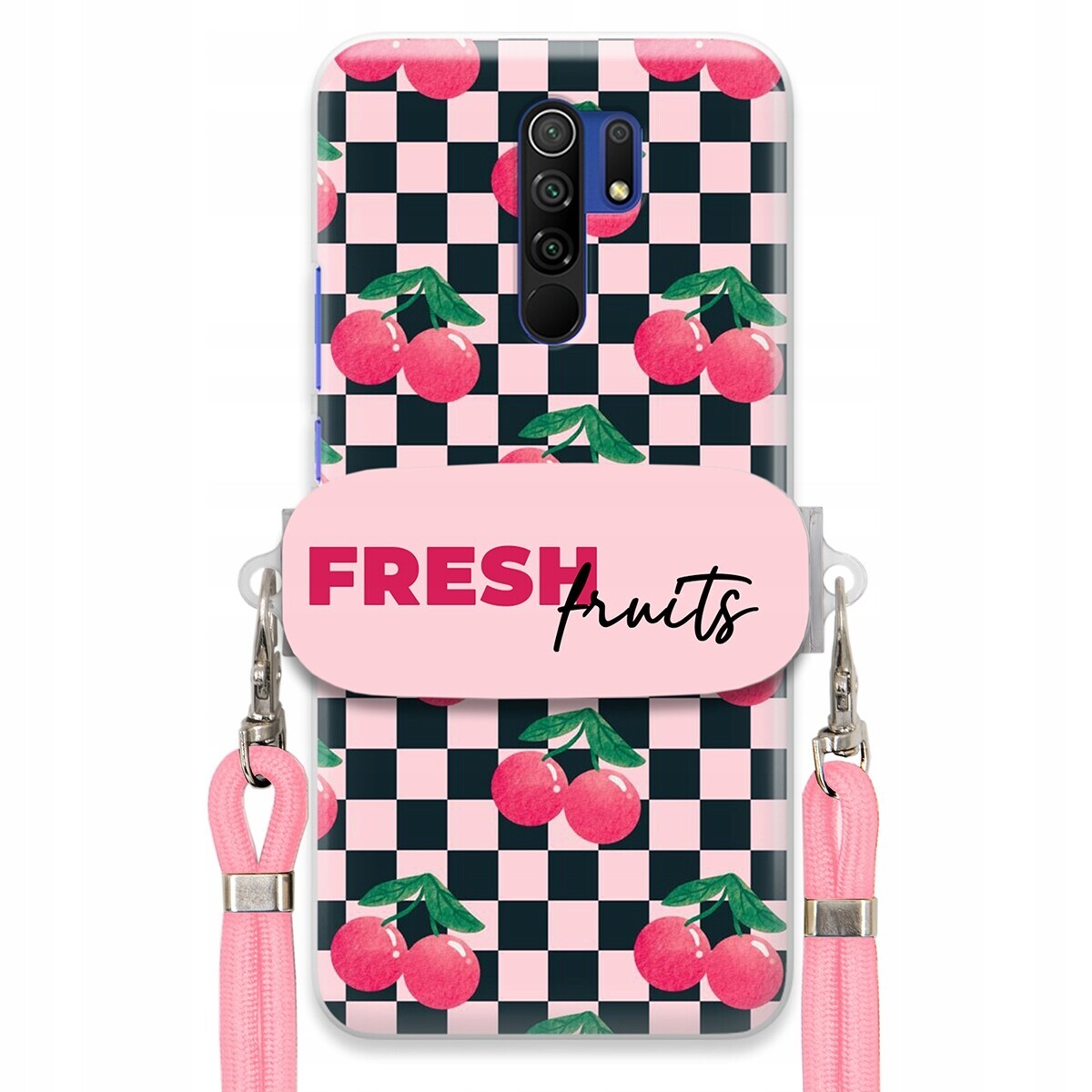 Pouzdro pro Xiaomi Redmi 9 Crossbody vodítko Držák Šachovnice Fresh Fruits