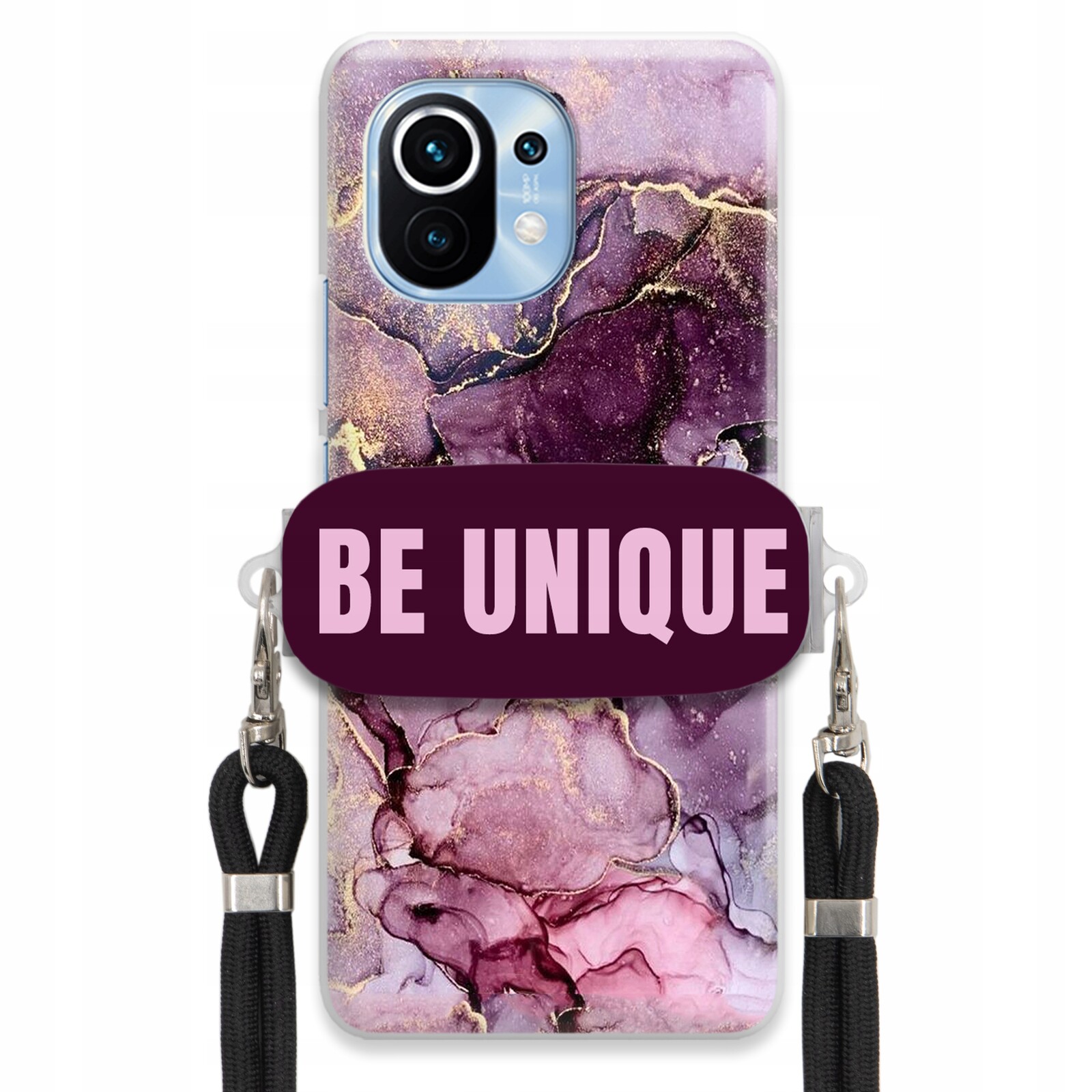 Pouzdro Premium pro Xiaomi Mi 11 Case Uchywt Šňůra Černá Fialová Mramorová