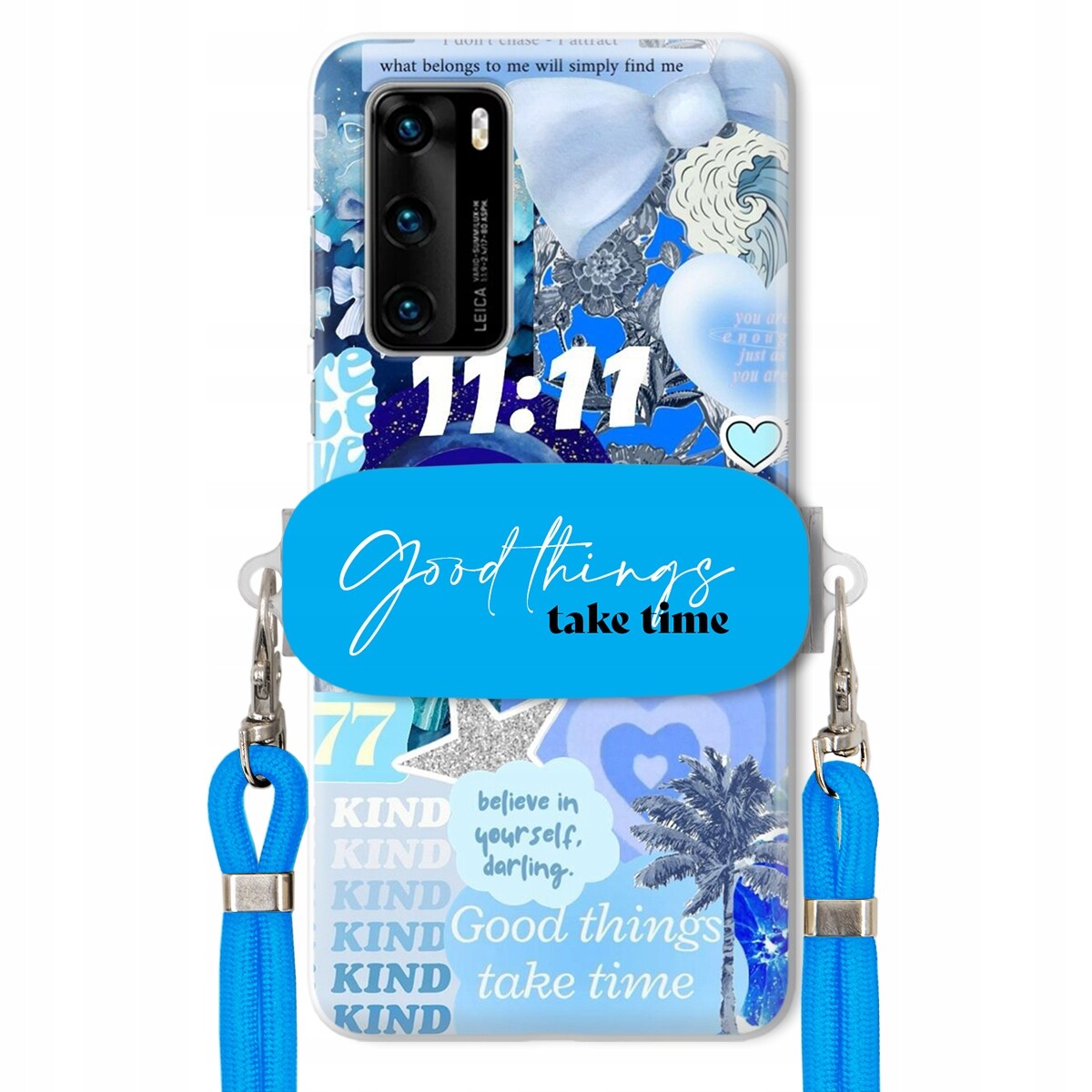 Pouzdro pro Huawei P40 Držák Crossbody vodítko Good Things Take Time Lata