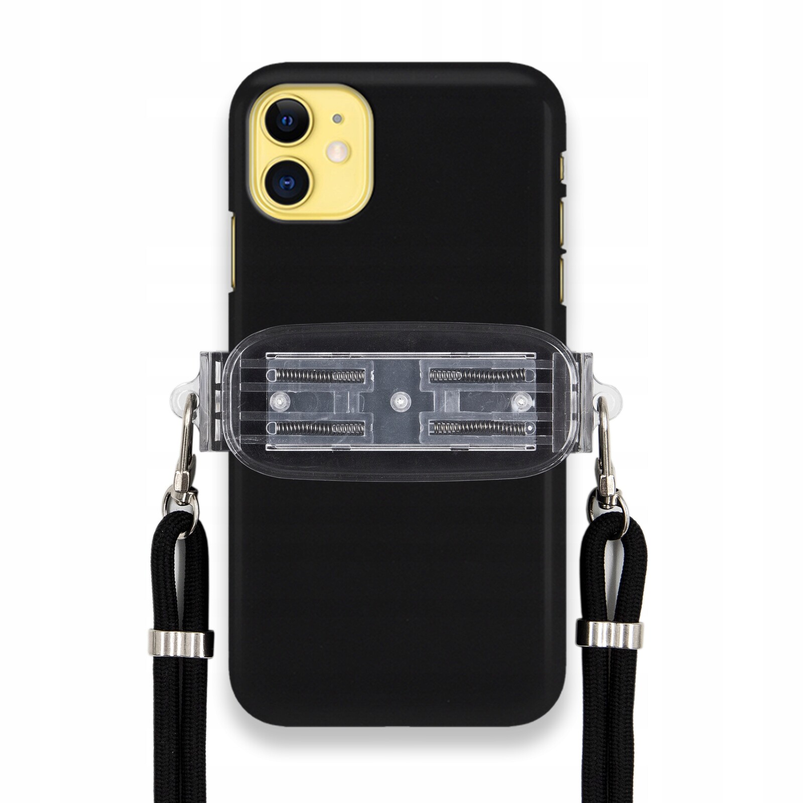 Pouzdro Pro Iphone 11 Smooth Case Ochrana Univerzální Držák Černá Šňůrka