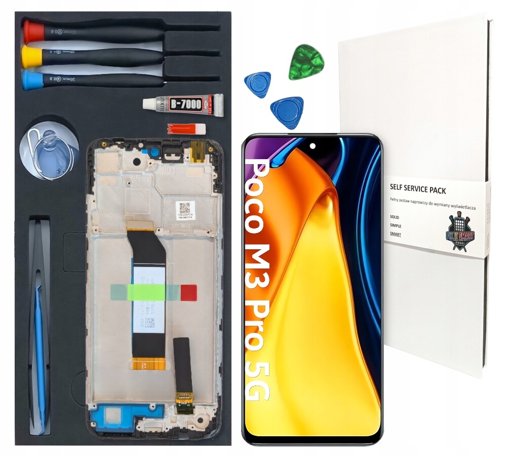 Displej pro Poco M3 Pro 5G Opravná sada LCD Rámeček Originální Zila