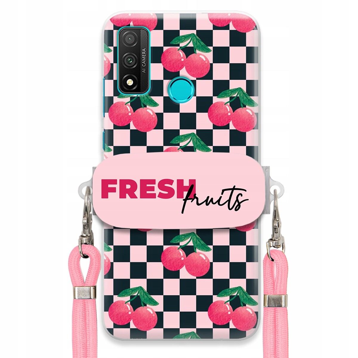 Pouzdro pro Huawei P Smart 2020 Růžové vodítko Funkční úchyt Fresh Fruits
