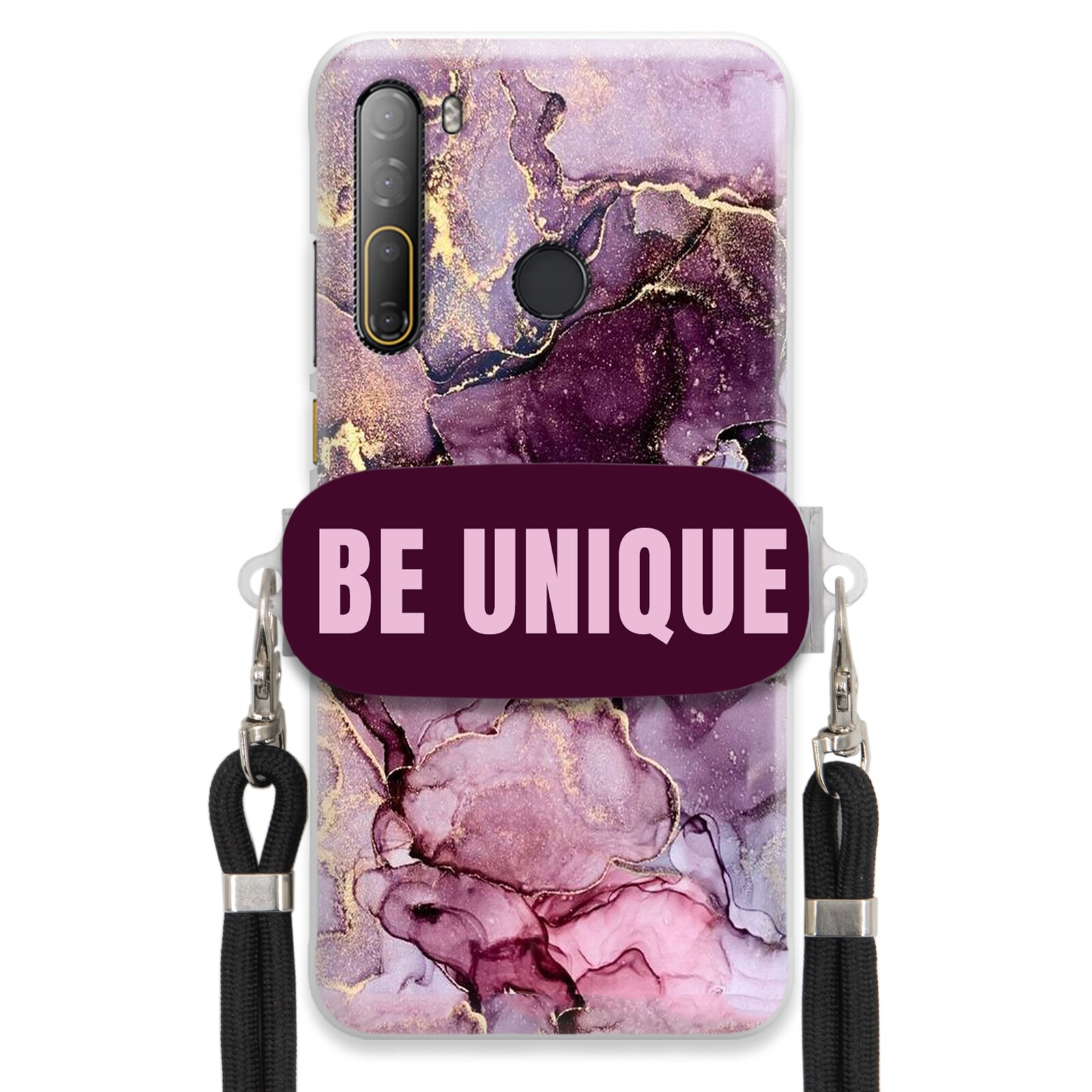 Pouzdro pro Htc Desire D20 Pro Case Držák Šňůrka Černá Fialová Mramorová