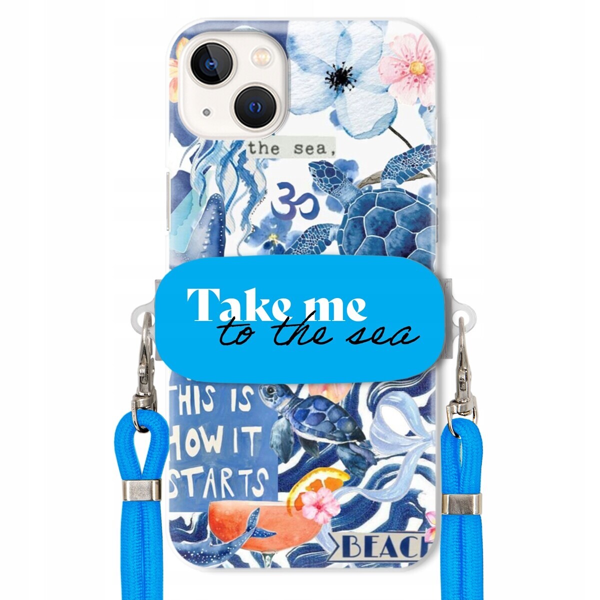 Pouzdro pro iPhone 14 Plus Premium Vodítko modré Držák Take Me To The Sea