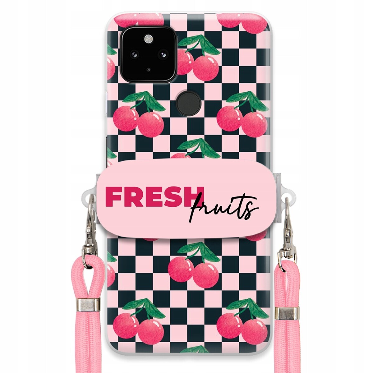 Pouzdro pro Google Pixel 4A 5G Vodítko Crossbody+ Držák Šachovnice Fresh Fruits