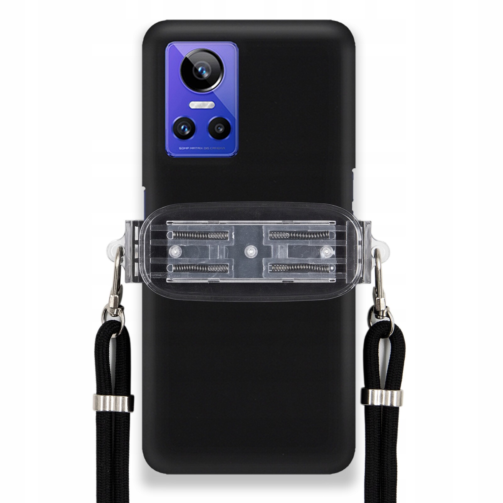 Pouzdro Pro Realme Gt Neo 3 5G Smooth Case Univerzální Držák Černá Šňůrka