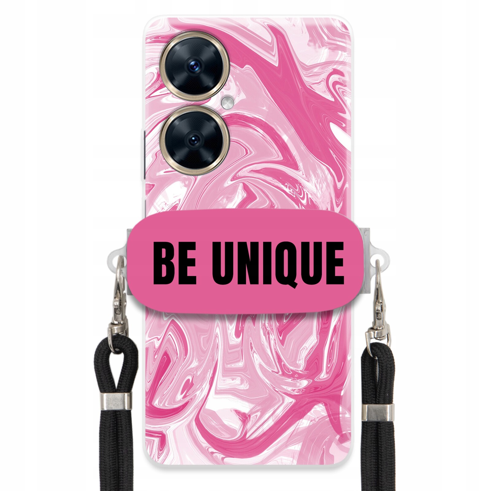 Pouzdro pro Huawei Nova 11i Case úchytka na šňůrku Černá Růžová Mramorová Unique