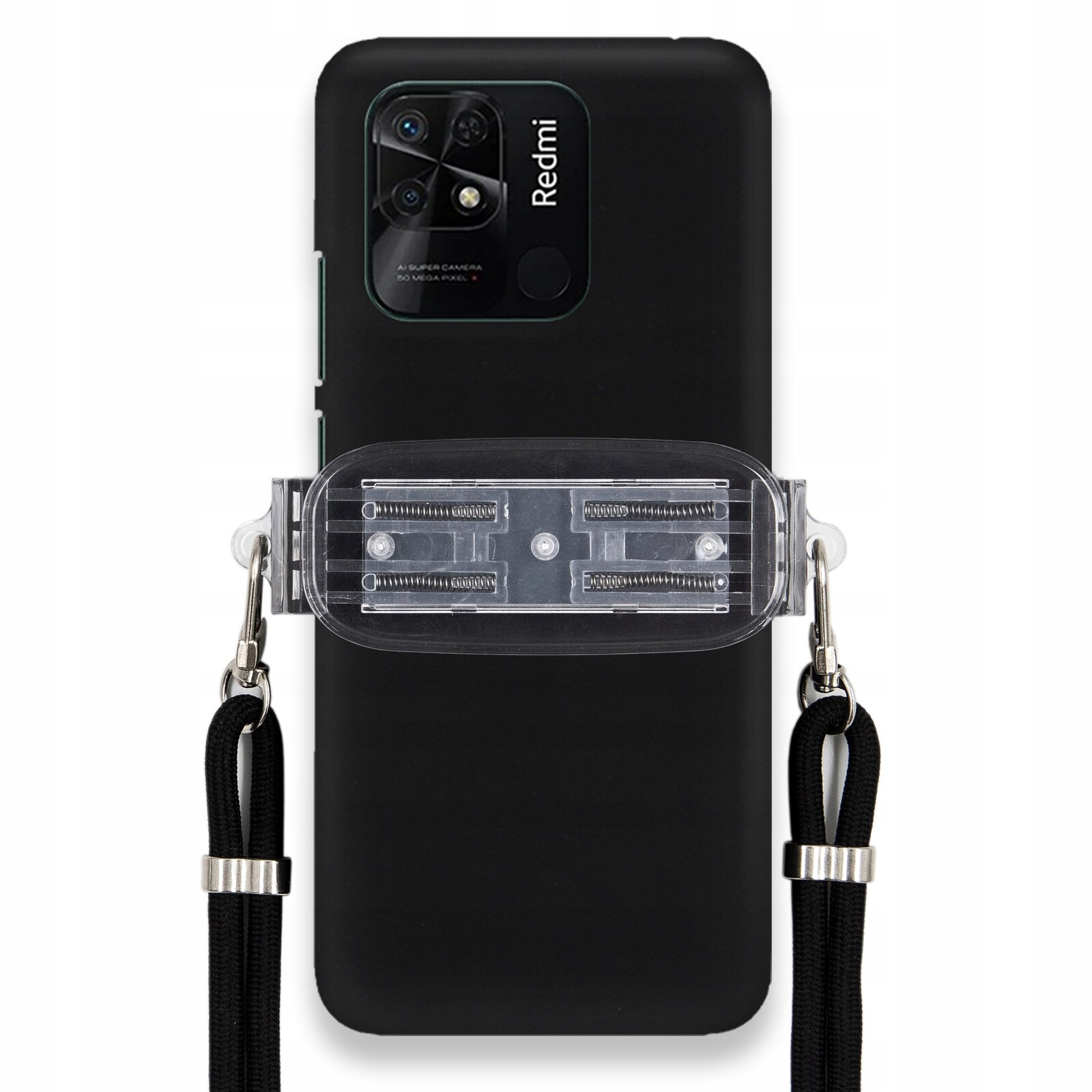 Pouzdro Pro Xiaomi Redmi 10C 4G Smooth Case Univerzální Držák Černá Šňůrka