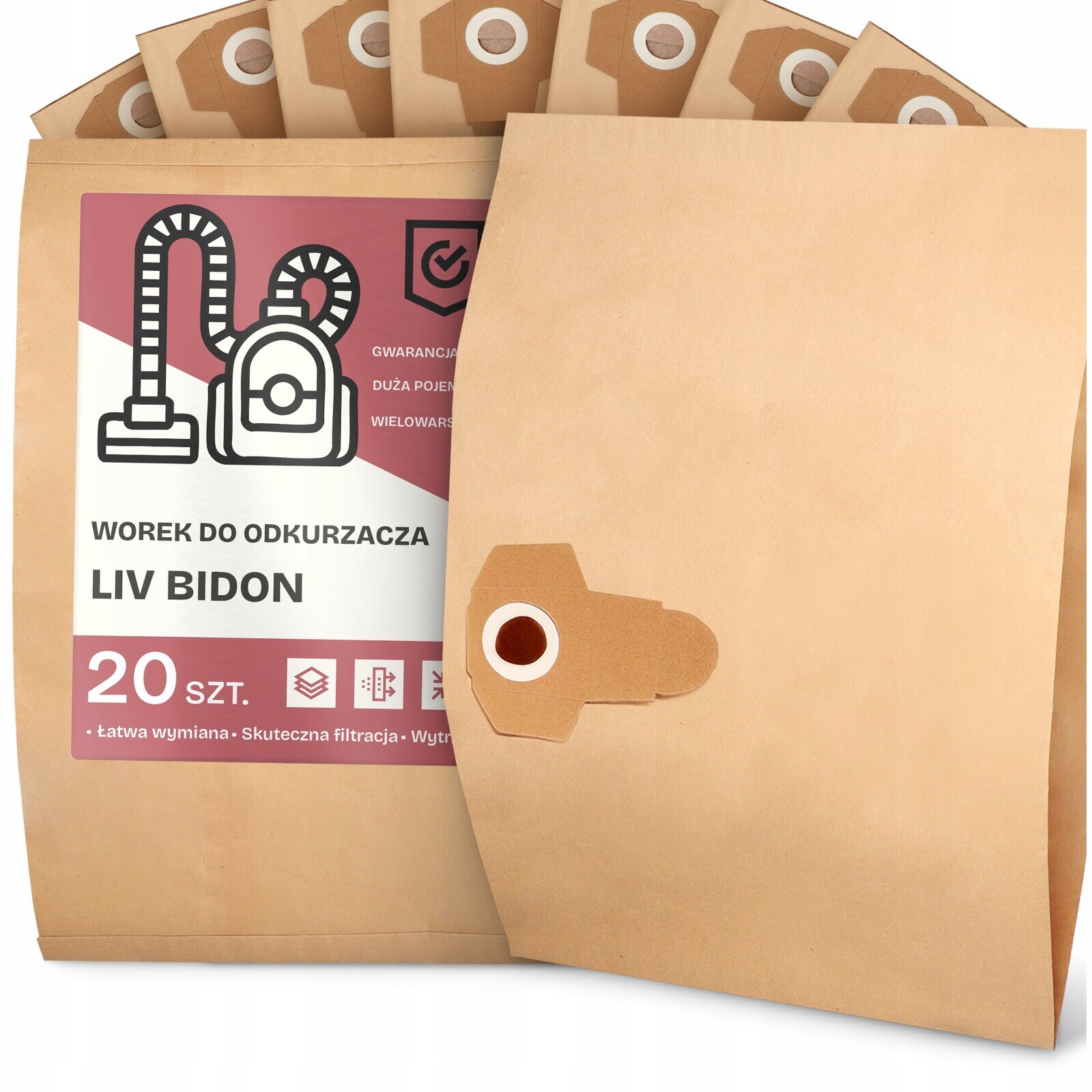 20 x Sáček Do Vysavače Liv Lahev Na Pití Papírový 2-vrstvový Sáček Sáčky 2A